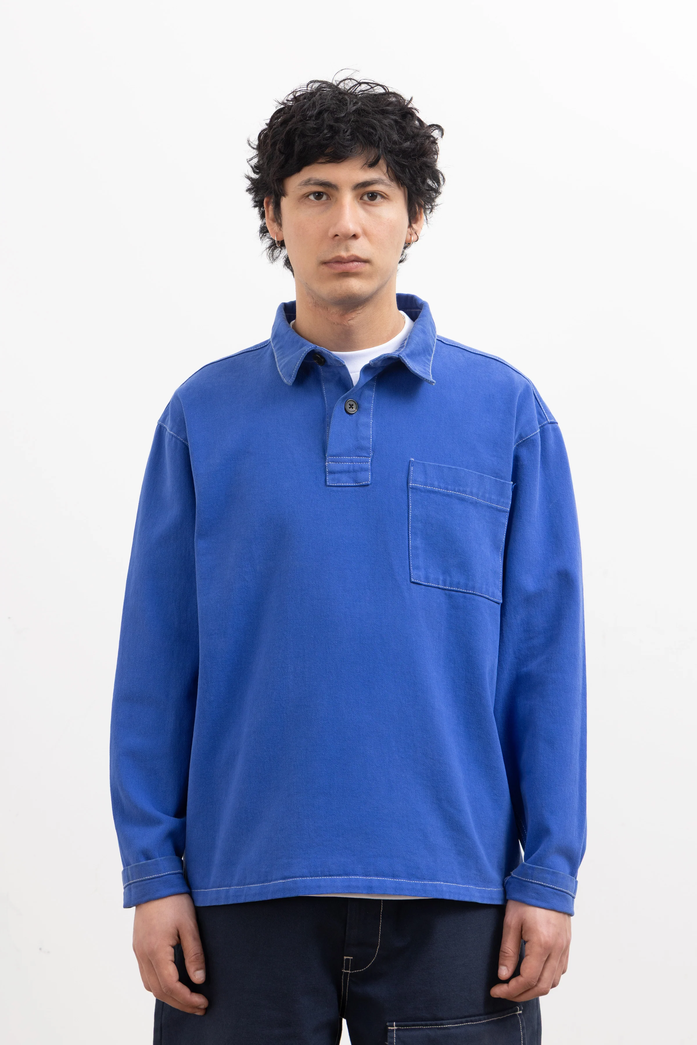 Blacksmith - Twill Two Button Popover - French Blue - Image 2