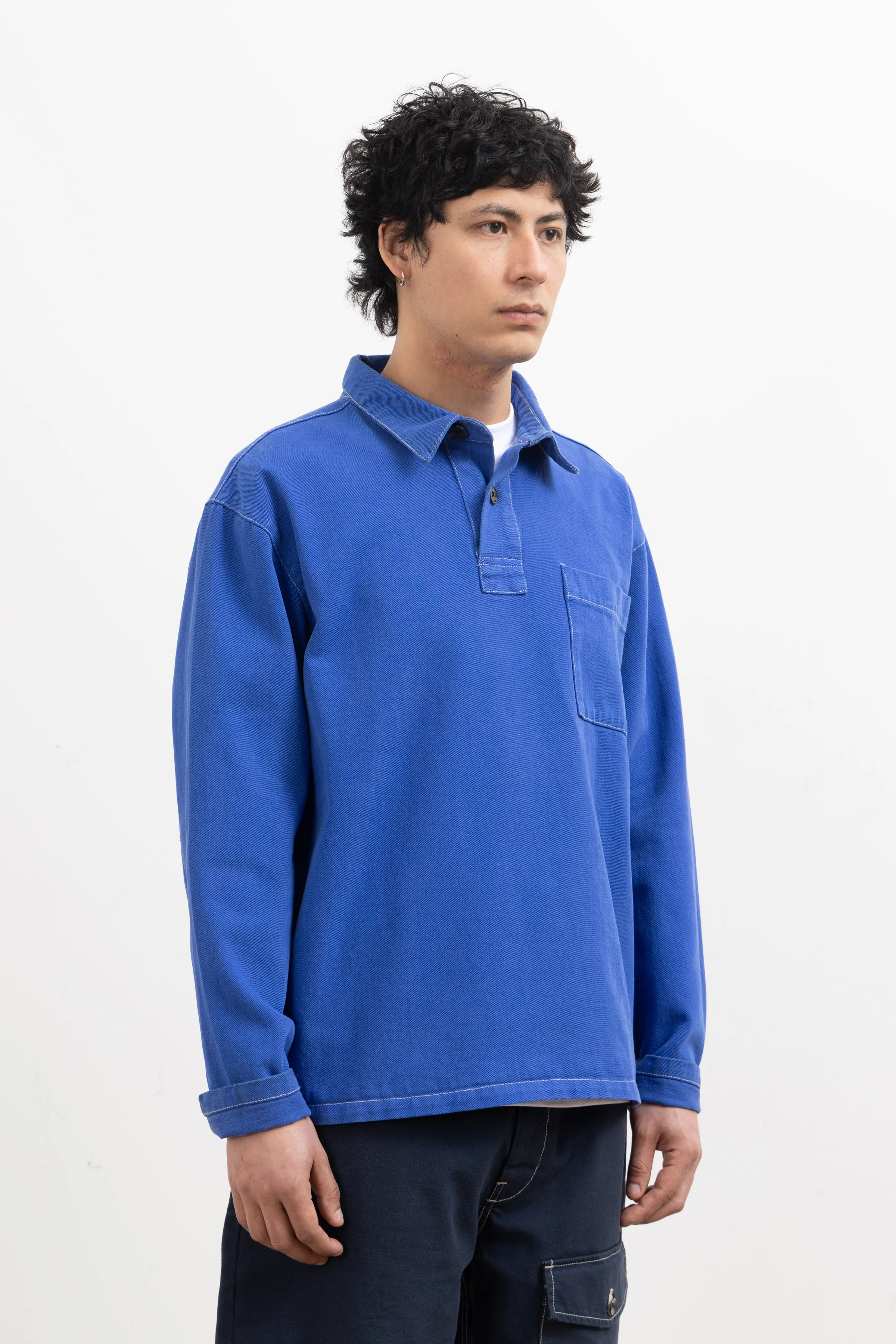 Blacksmith - Twill Two Button Popover - French Blue - Image 3