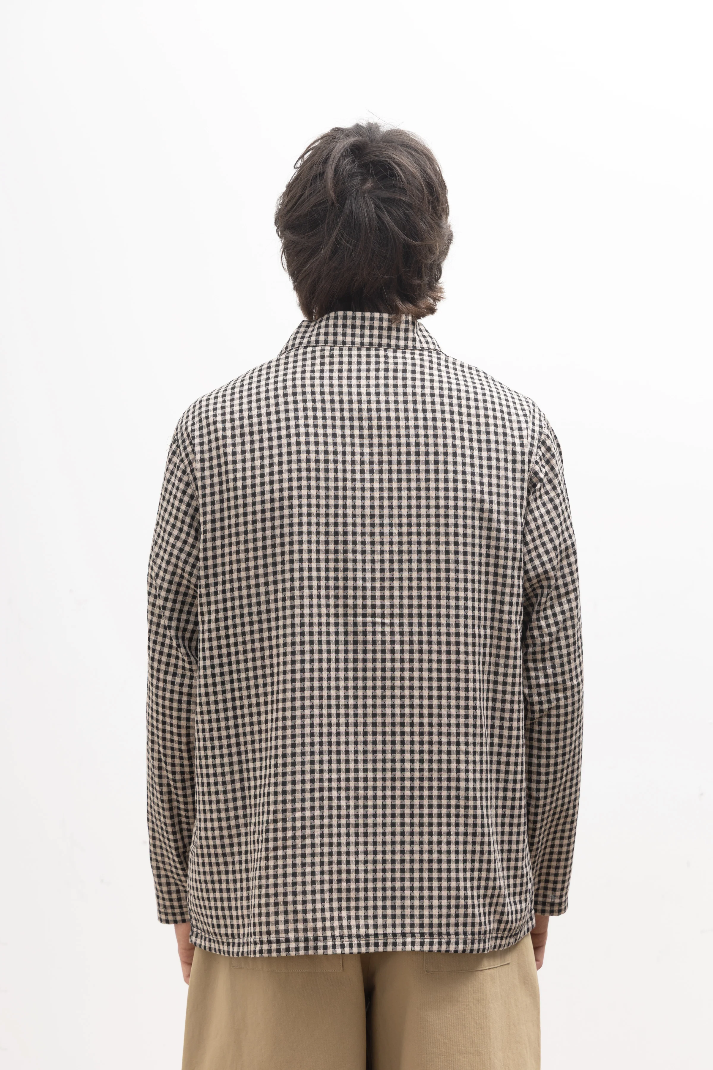 Blacksmith - Two Button Popover Shirt - Black Gingham - Image 4