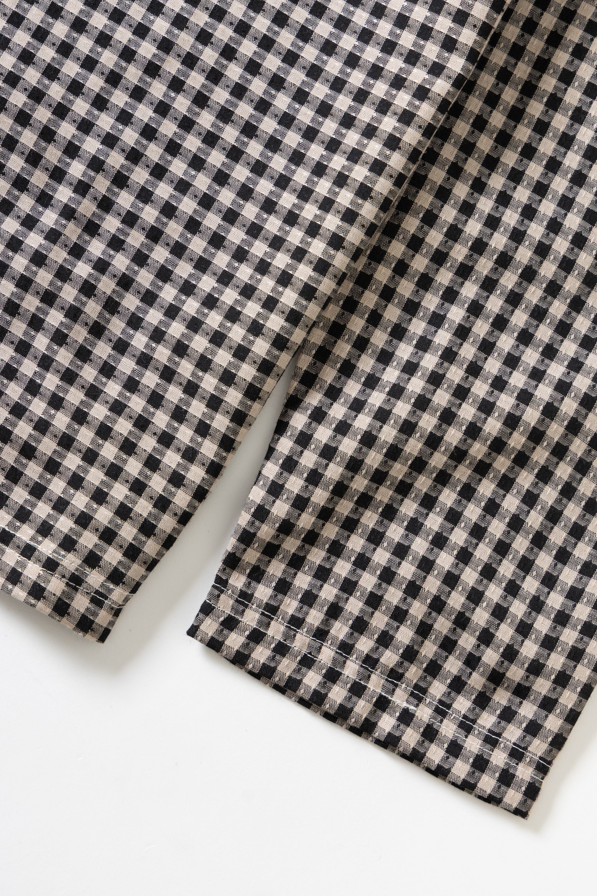 Blacksmith - Two Button Popover Shirt - Black Gingham - Image 7