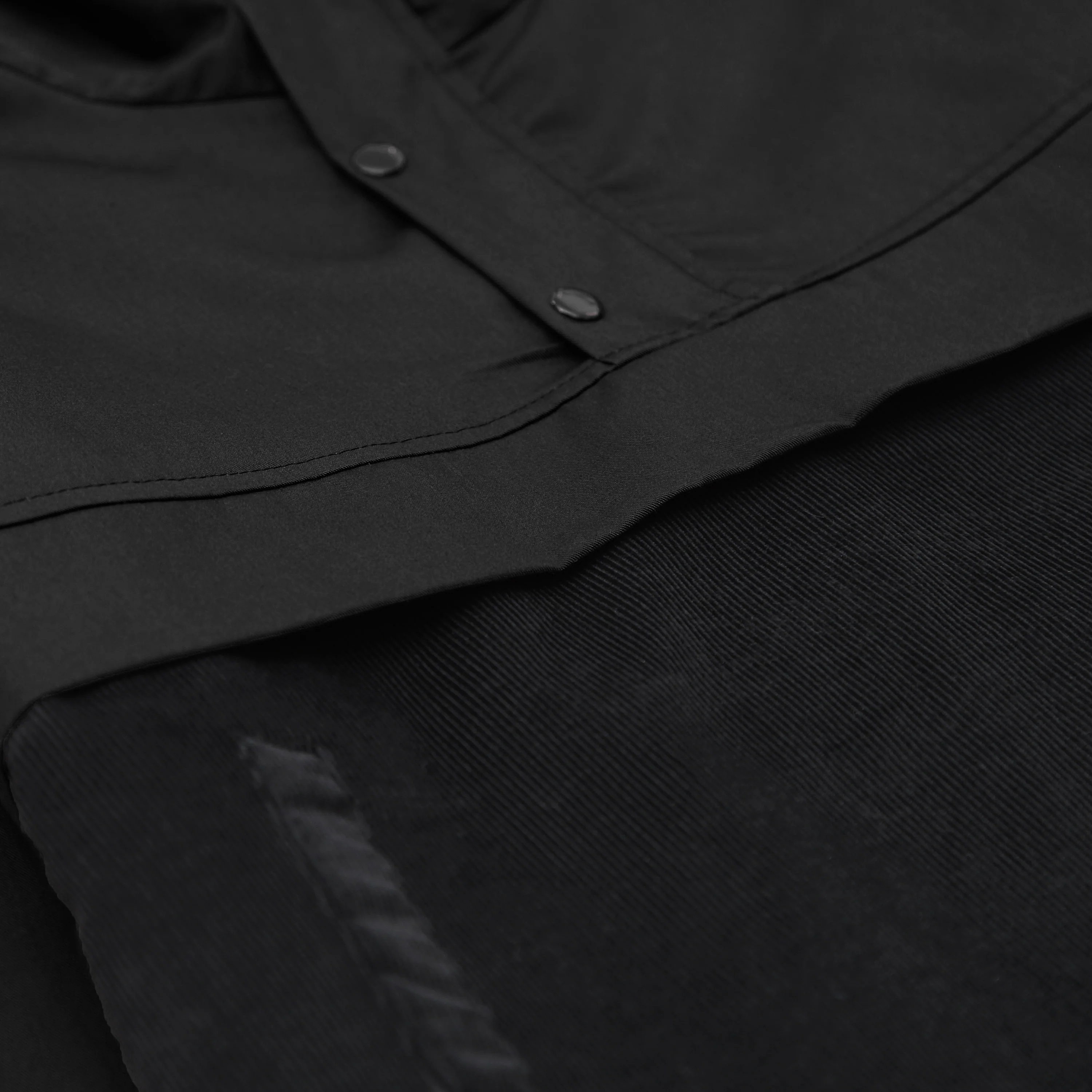 Blacksmith - Two Tone Corduroy/Canvas Pullover - Black - Image 4