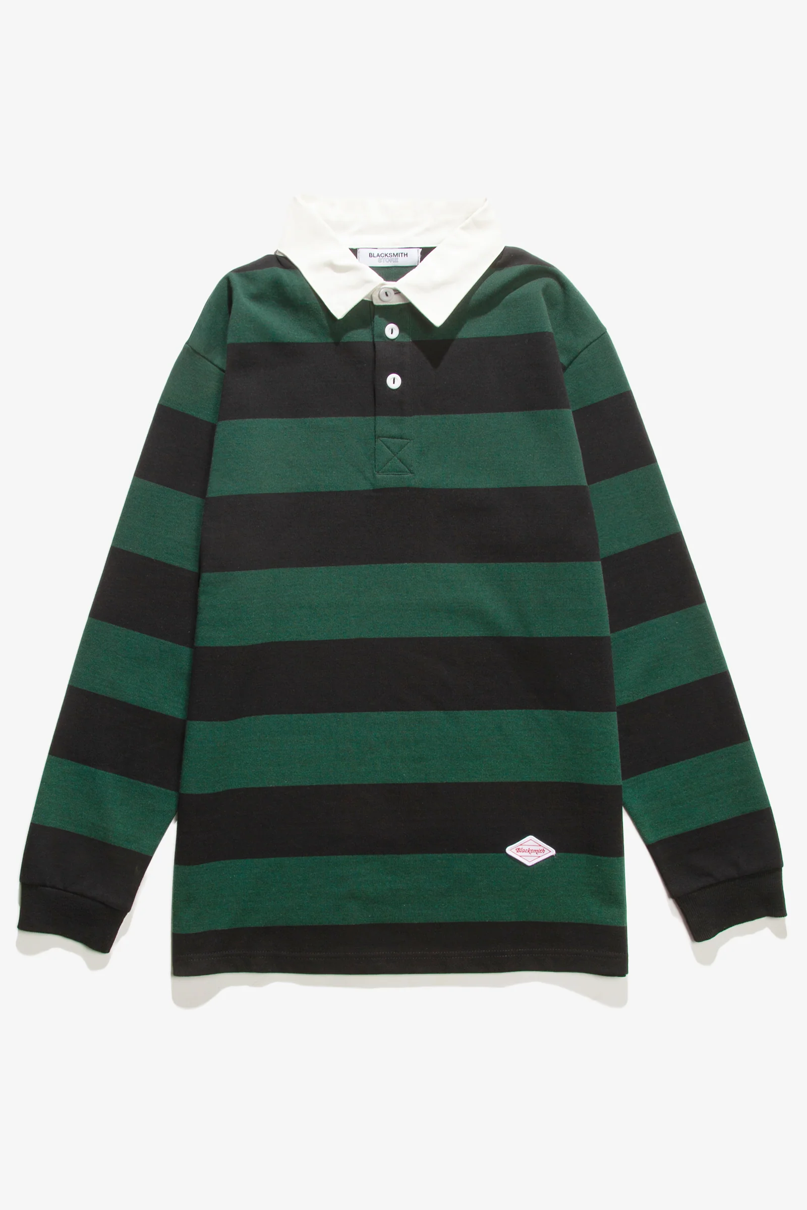 Blacksmith - Yarn Dye Striped Rugby - Forest/Black