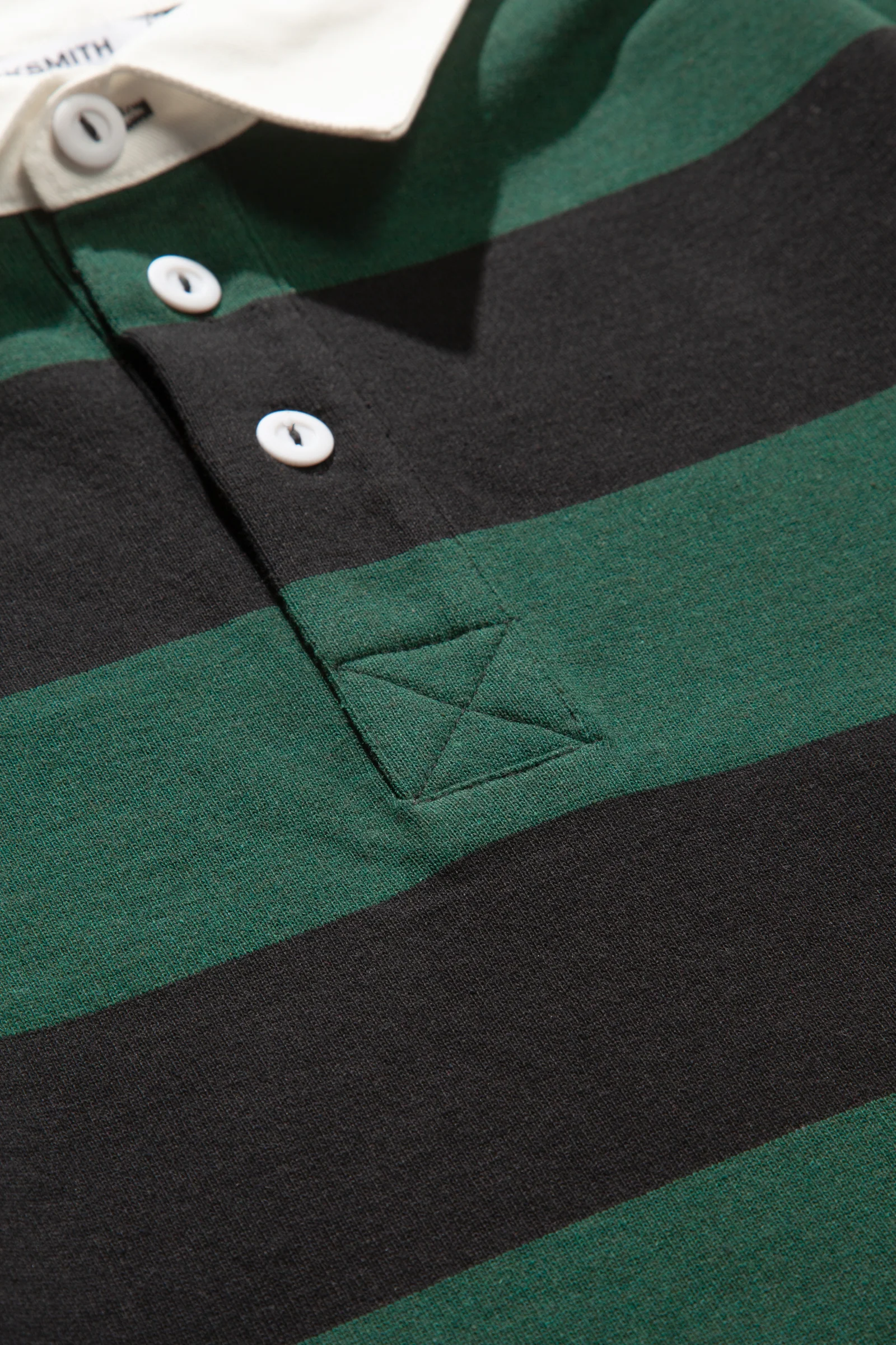 Blacksmith - Yarn Dye Striped Rugby - Forest/Black - Image 3