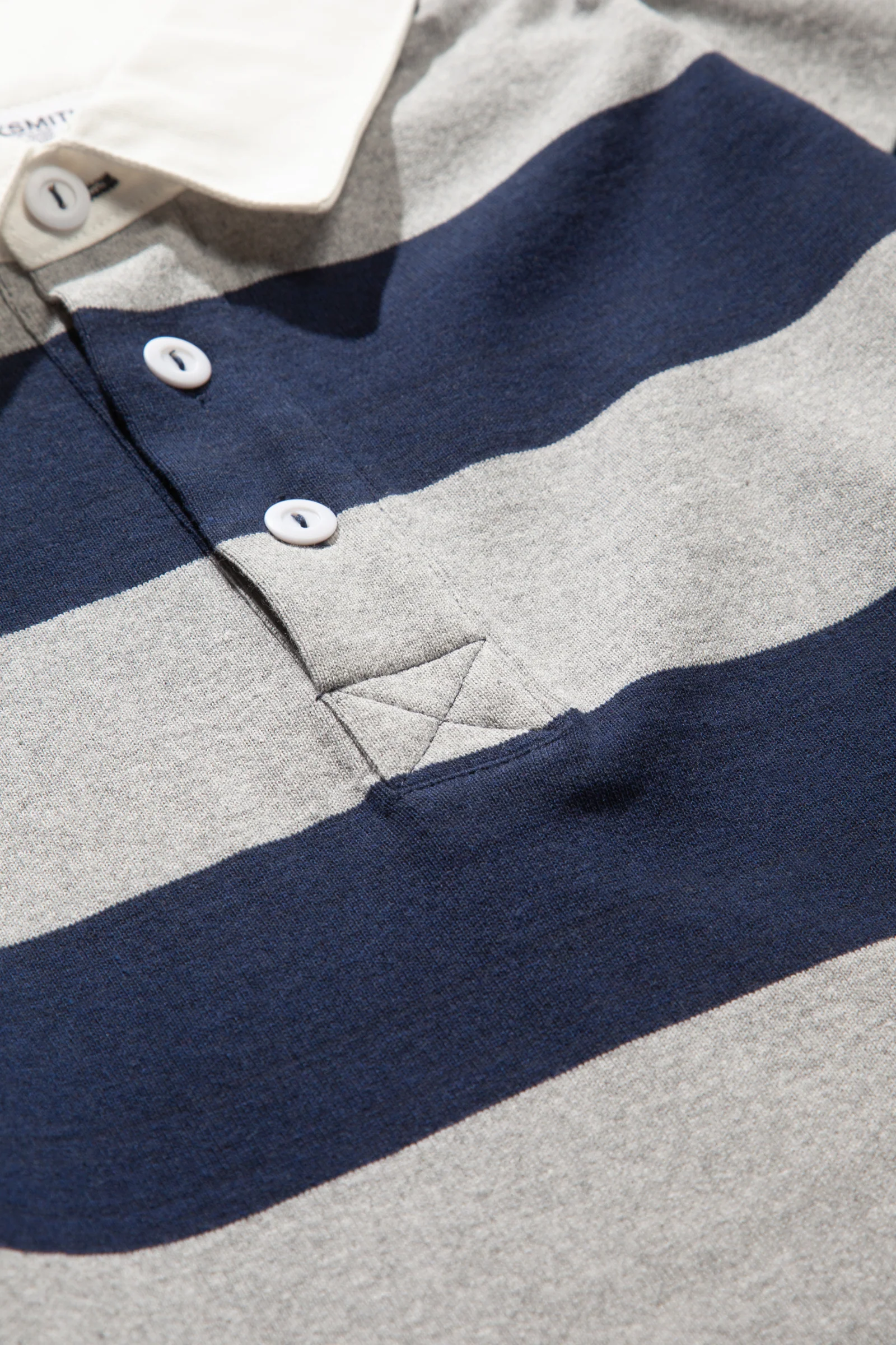 Blacksmith - Yarn Dye Striped Rugby - Grey/Navy - Image 3
