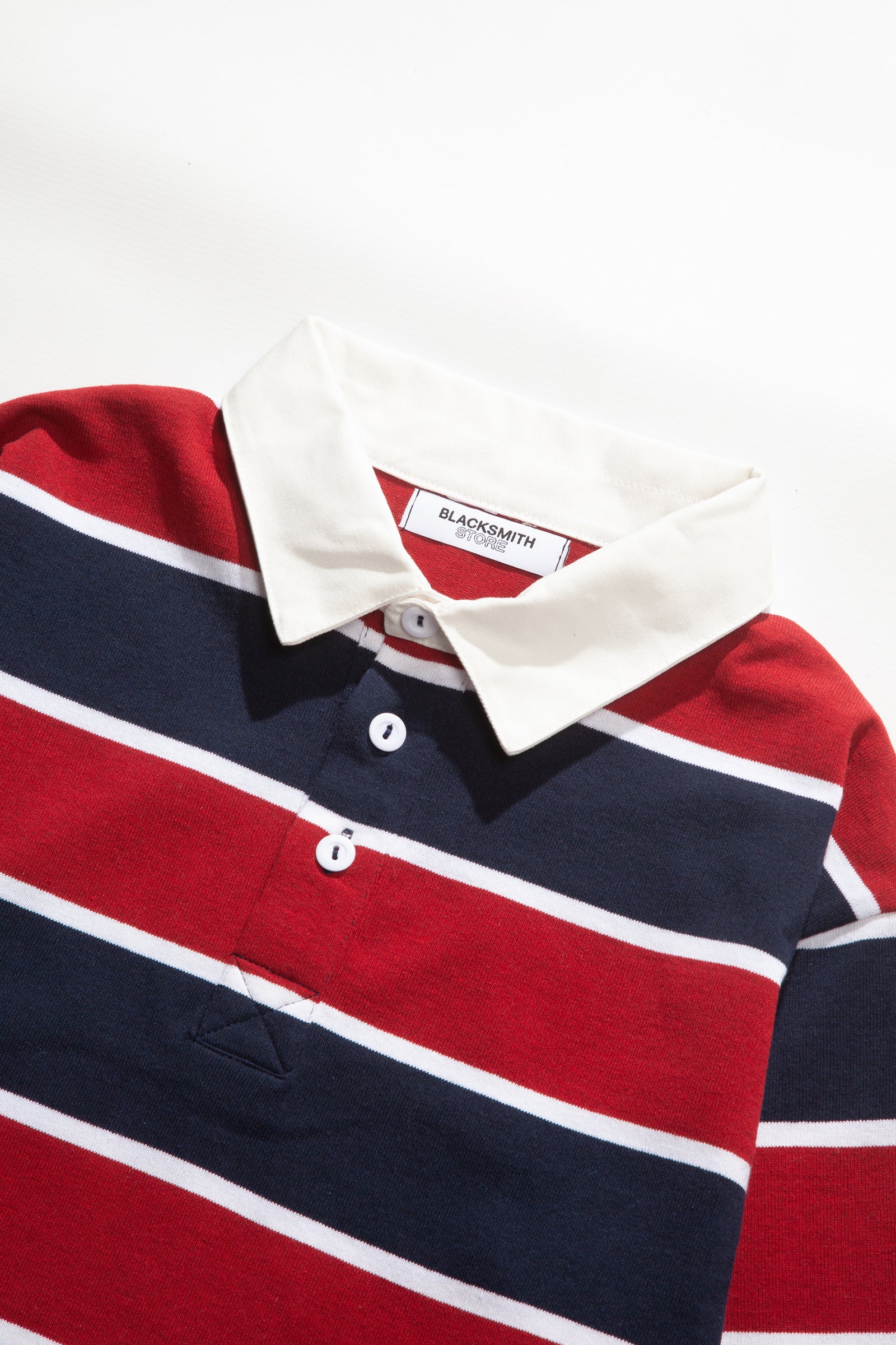 Blacksmith - Yarn Dye Striped Rugby - Red/Navy - Image 2