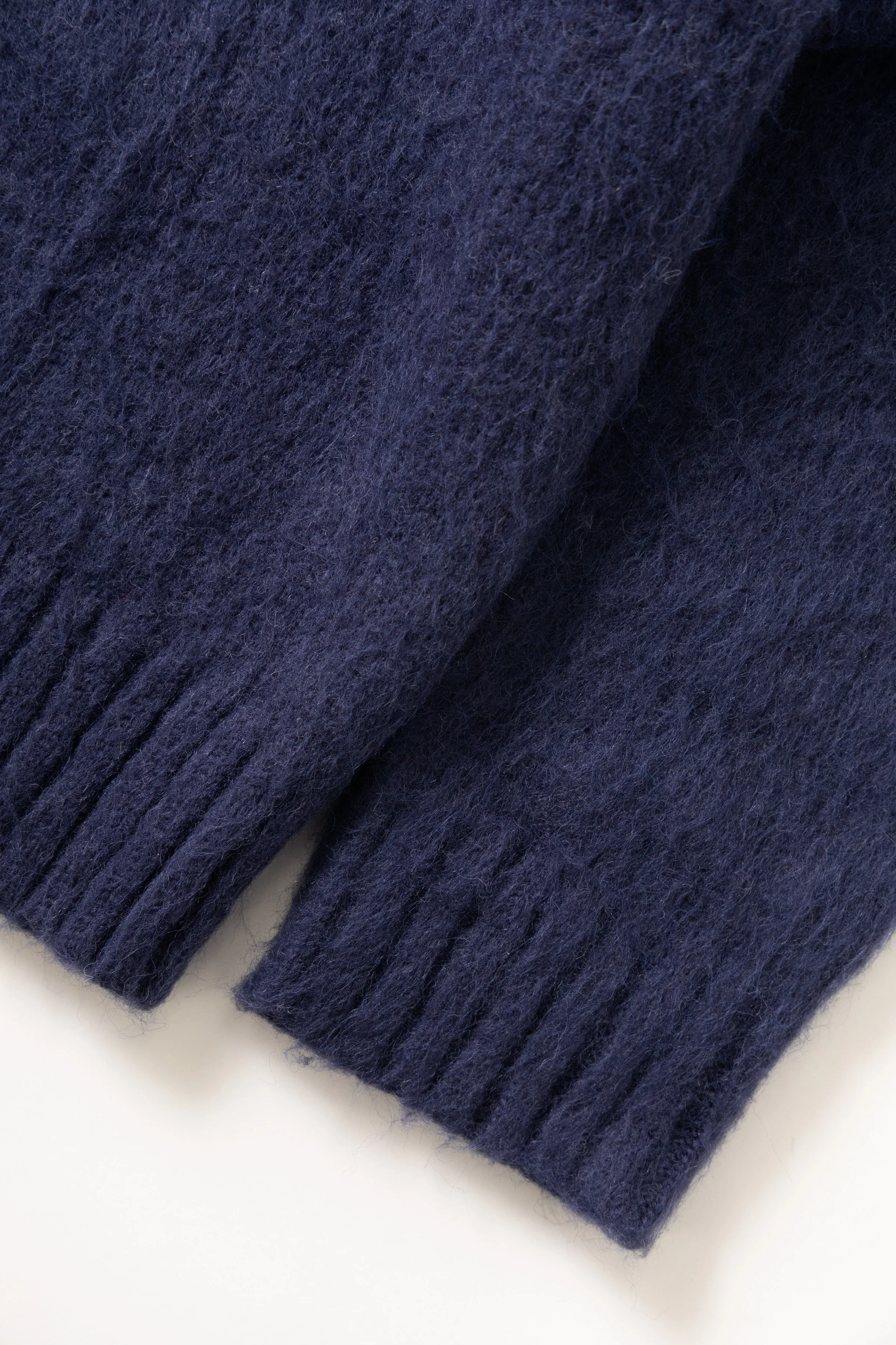 Blacksmith - Zip Mohair Cardigan - Navy - Image 10