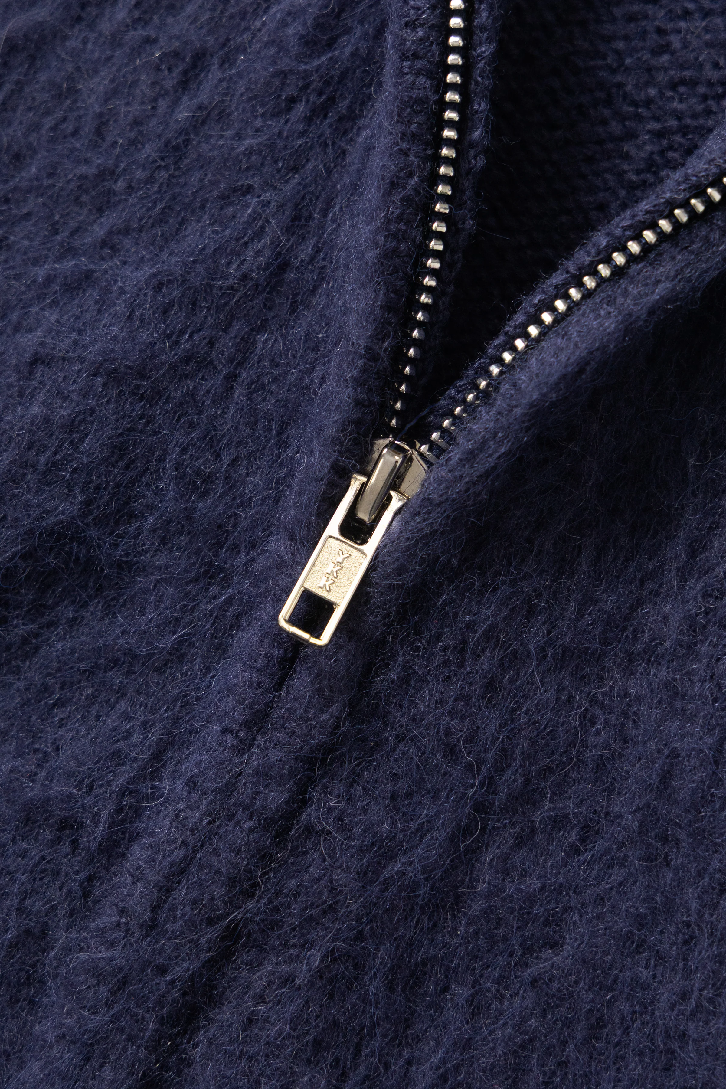 Blacksmith - Zip Mohair Cardigan - Navy - Image 5