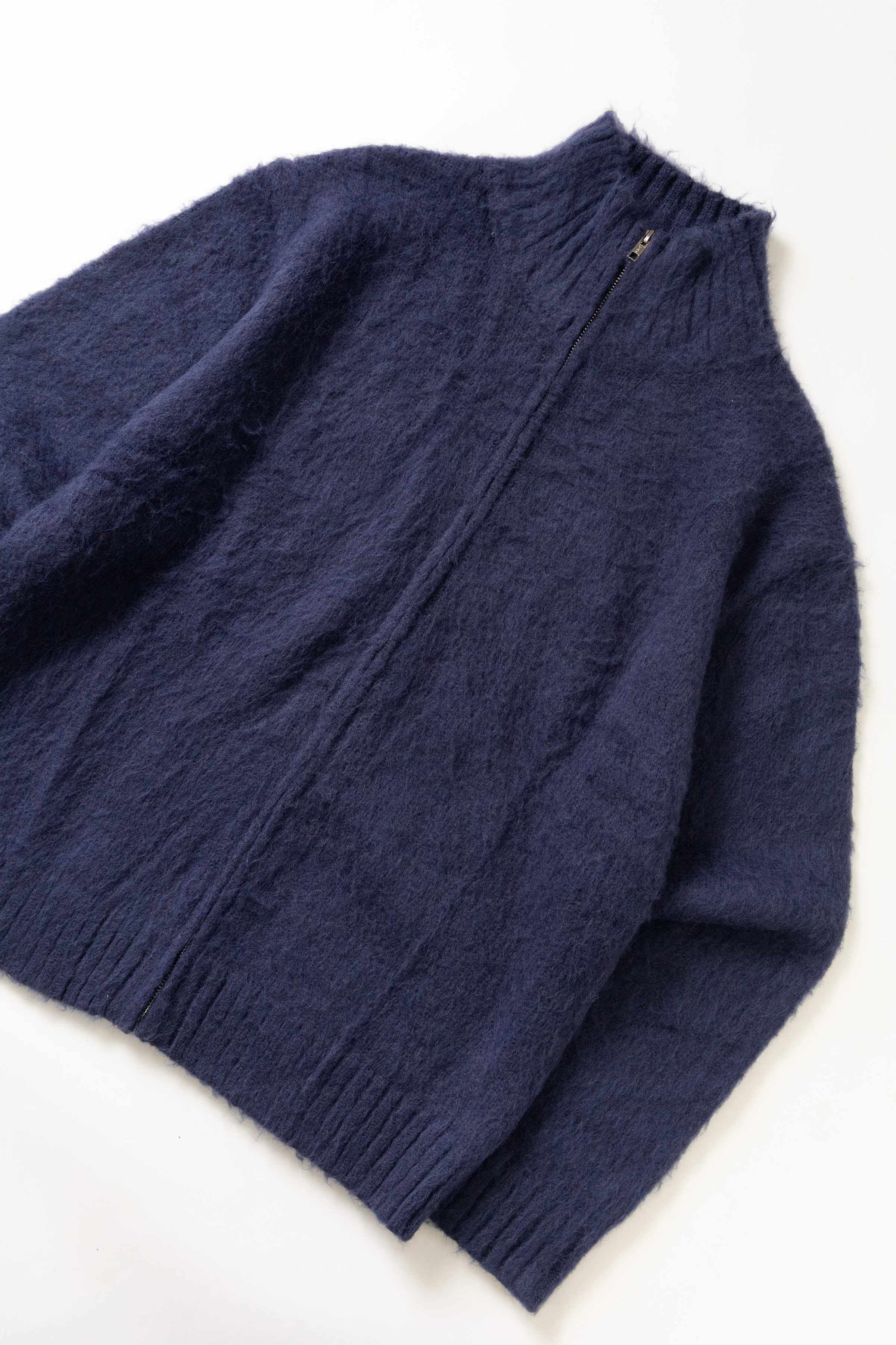 Blacksmith - Zip Mohair Cardigan - Navy - Image 6