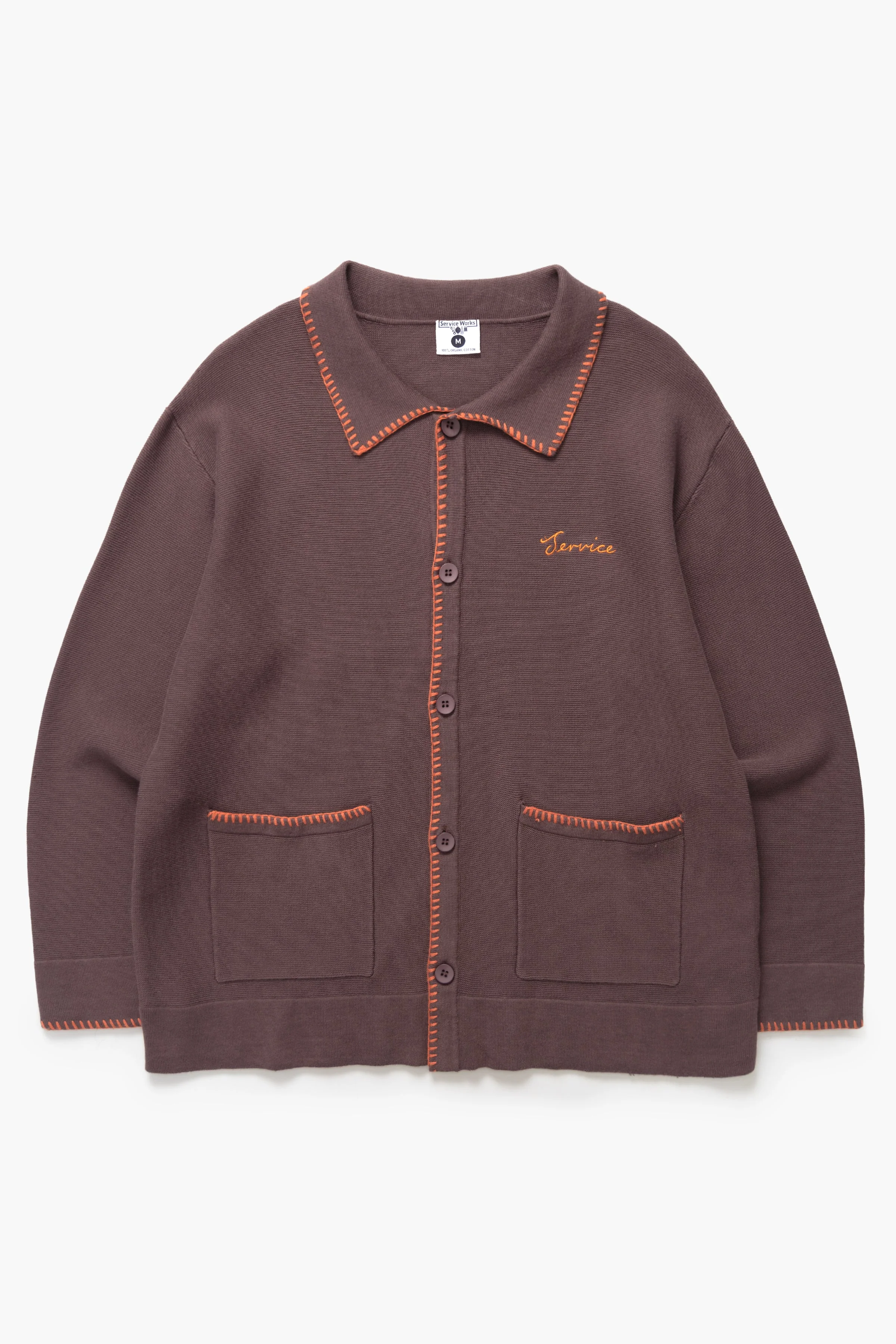 Service Works - Blanket Stitch Cardigan - Brown
