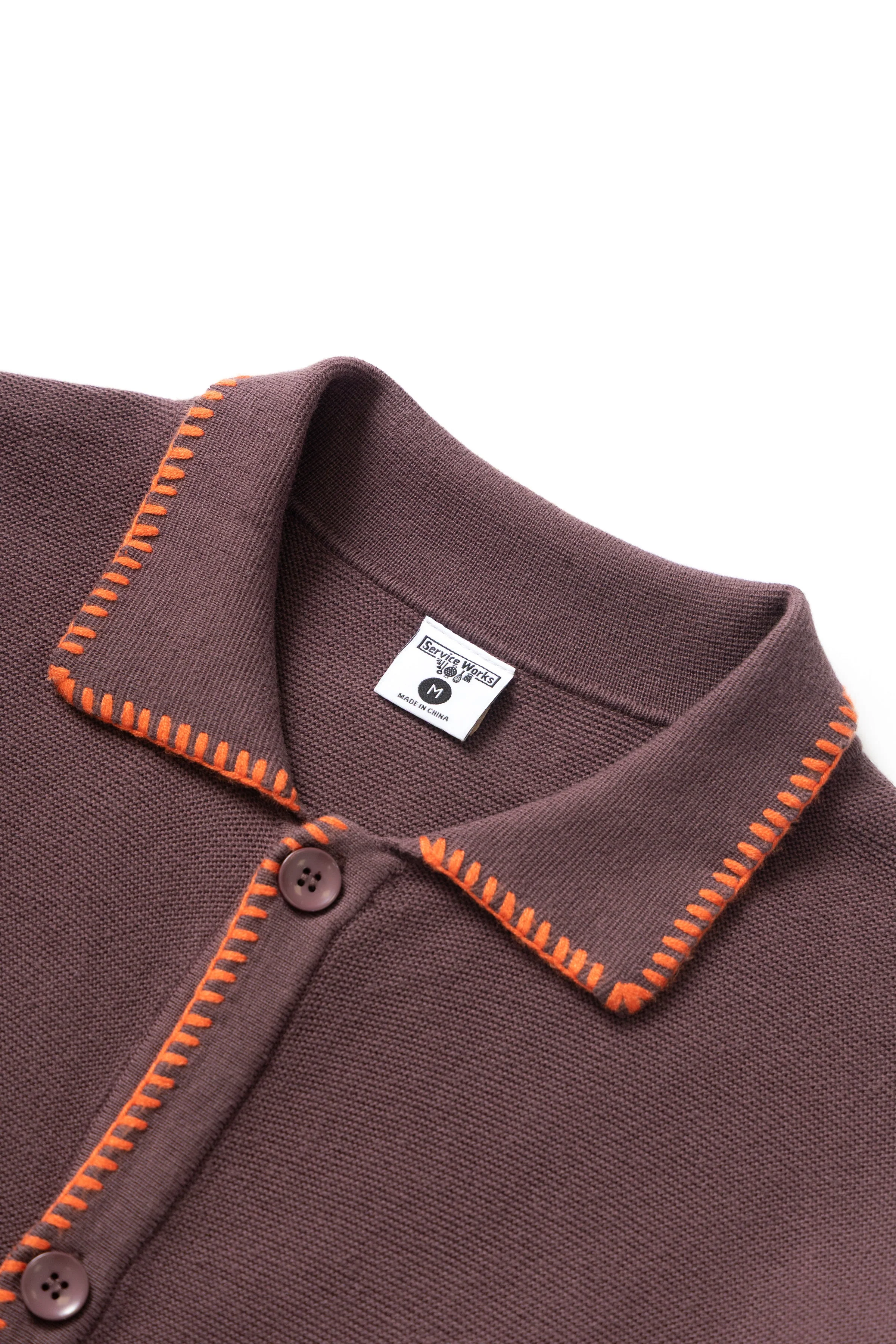 Service Works - Blanket Stitch Cardigan - Brown - Image 4