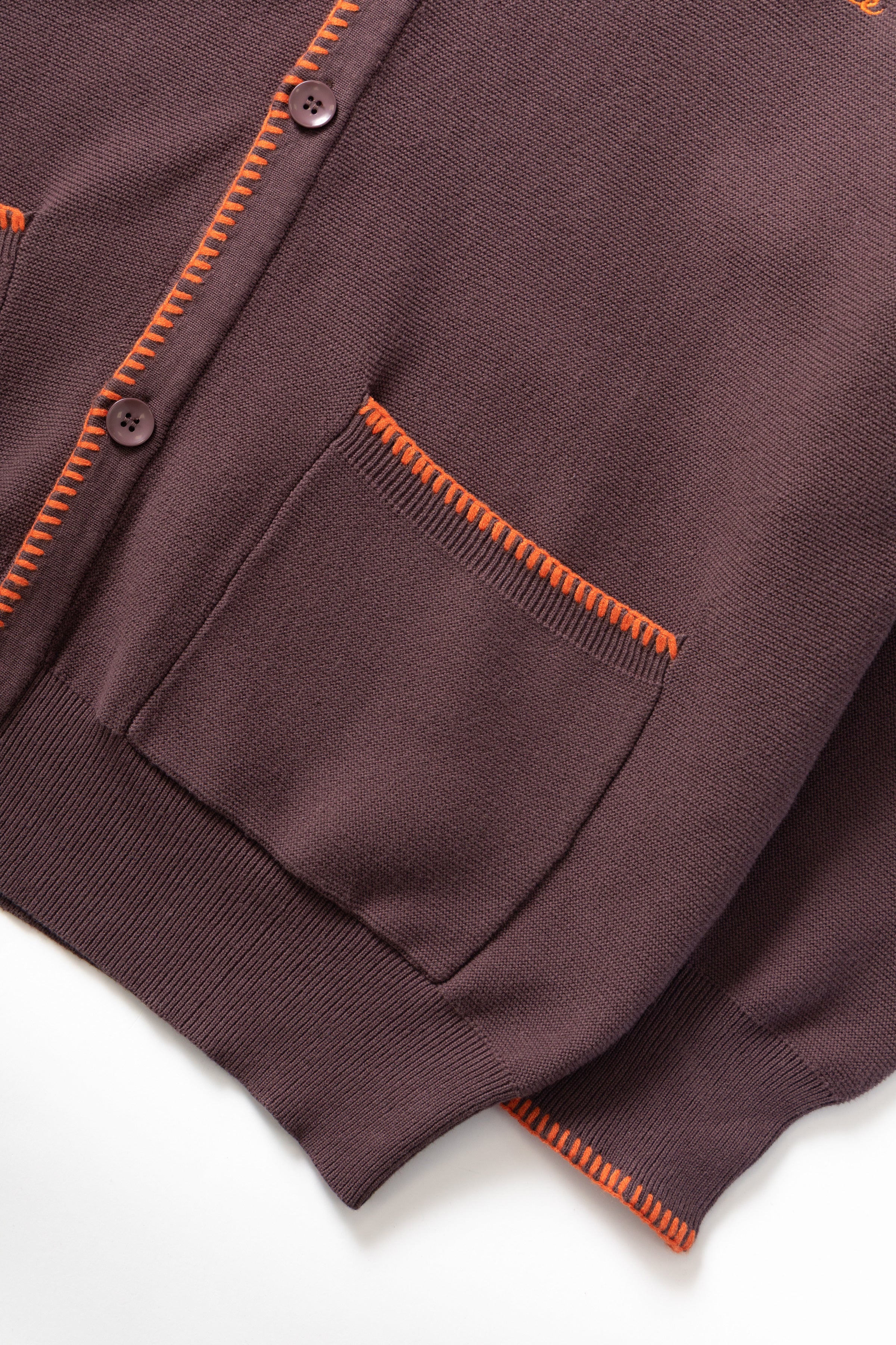 Service Works - Blanket Stitch Cardigan - Brown - Image 5