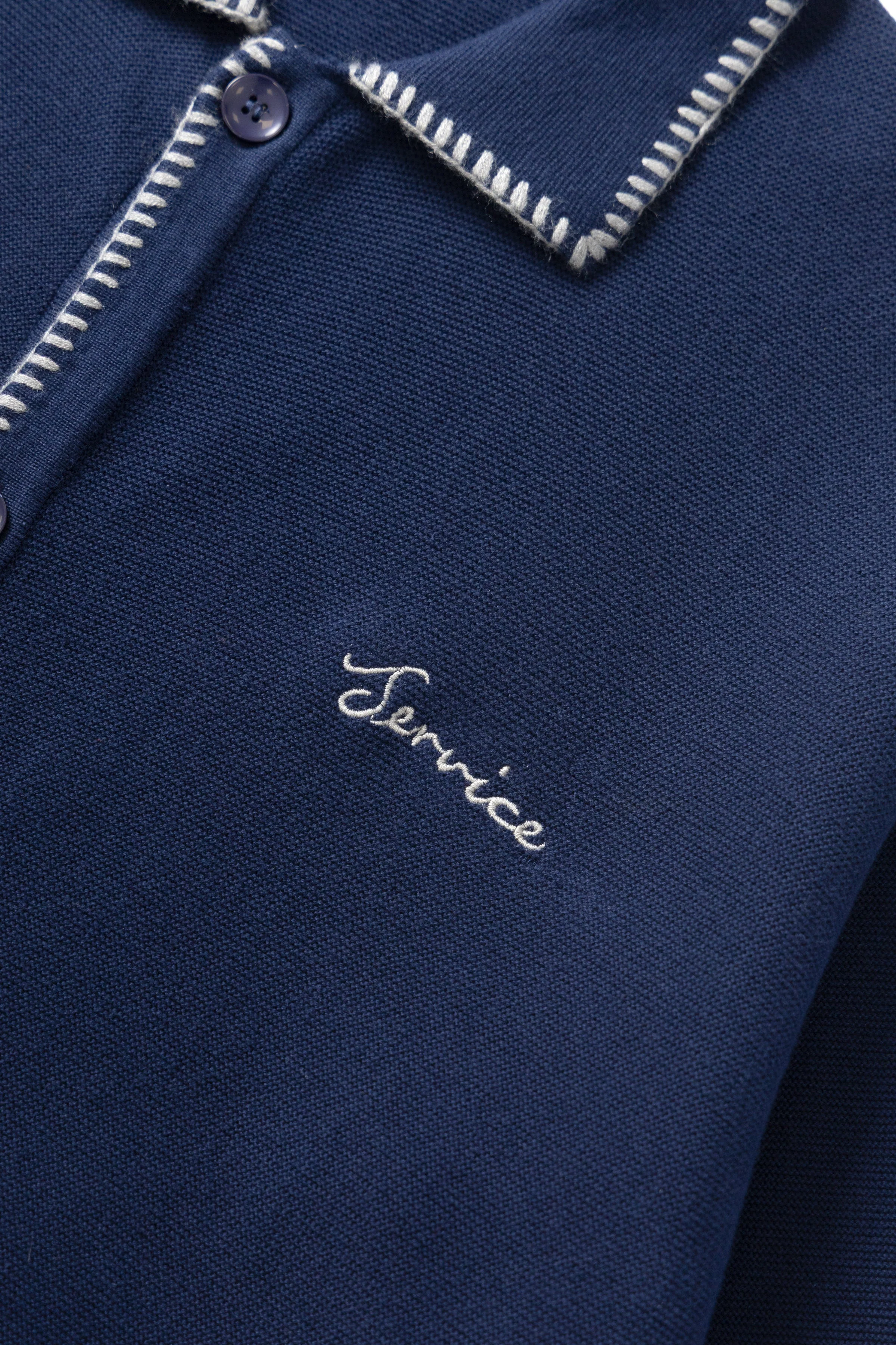 Service Works - Blanket Stitch Cardigan - Navy - Image 3