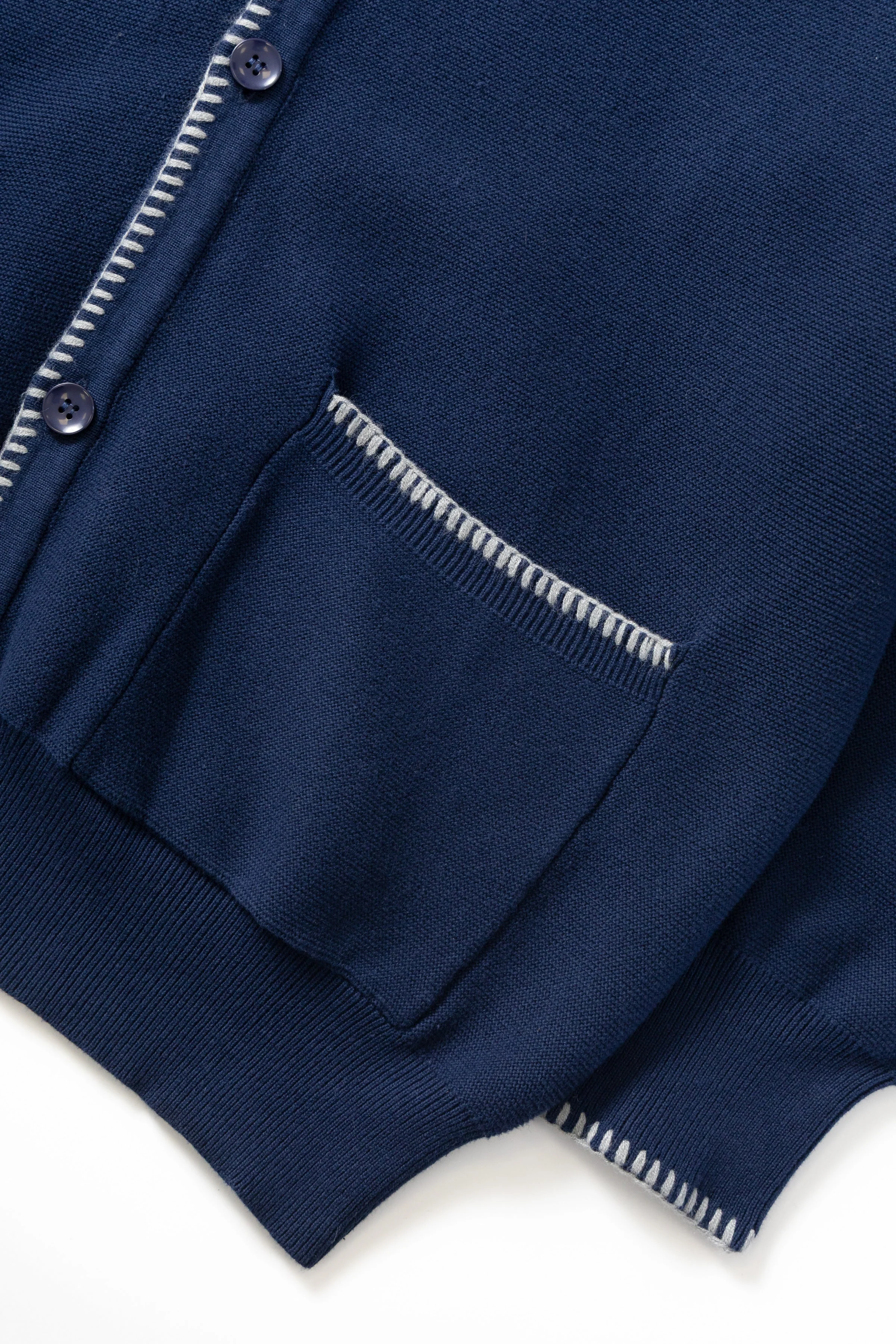 Service Works - Blanket Stitch Cardigan - Navy - Image 4