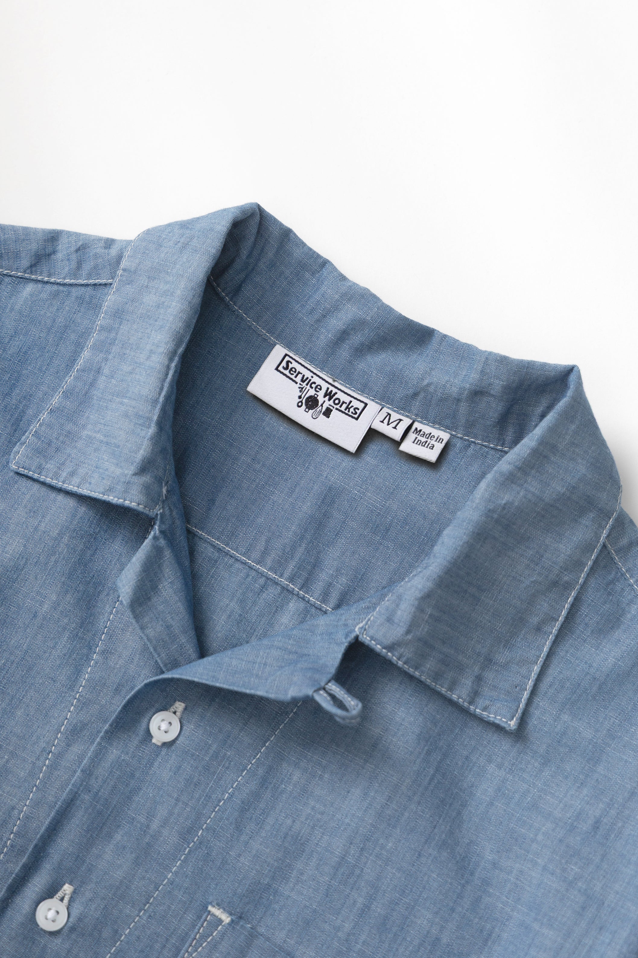 Service Works - Chambray Resort Shirt - Light Blue - Image 2