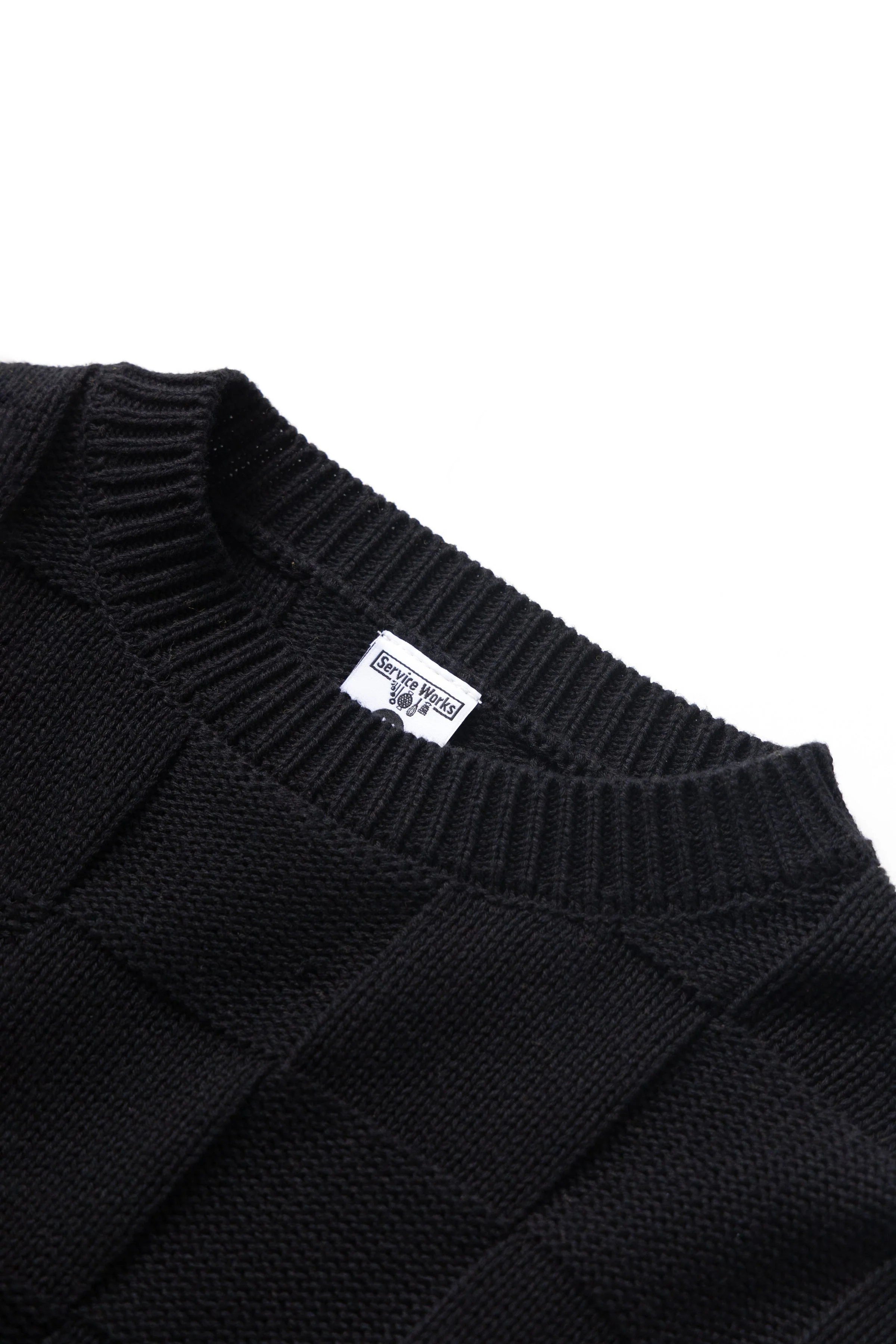 Service Works - Check Knit Crewneck - Black - Image 5