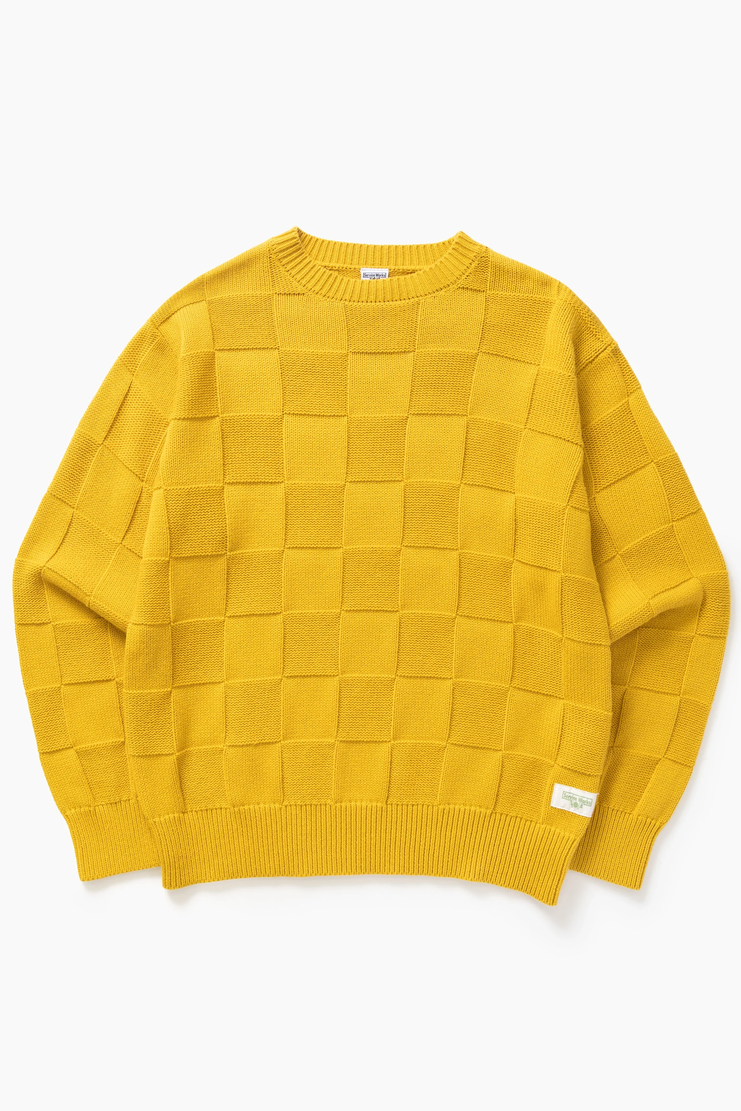 Service Works - Check Knit Crewneck - Ochre