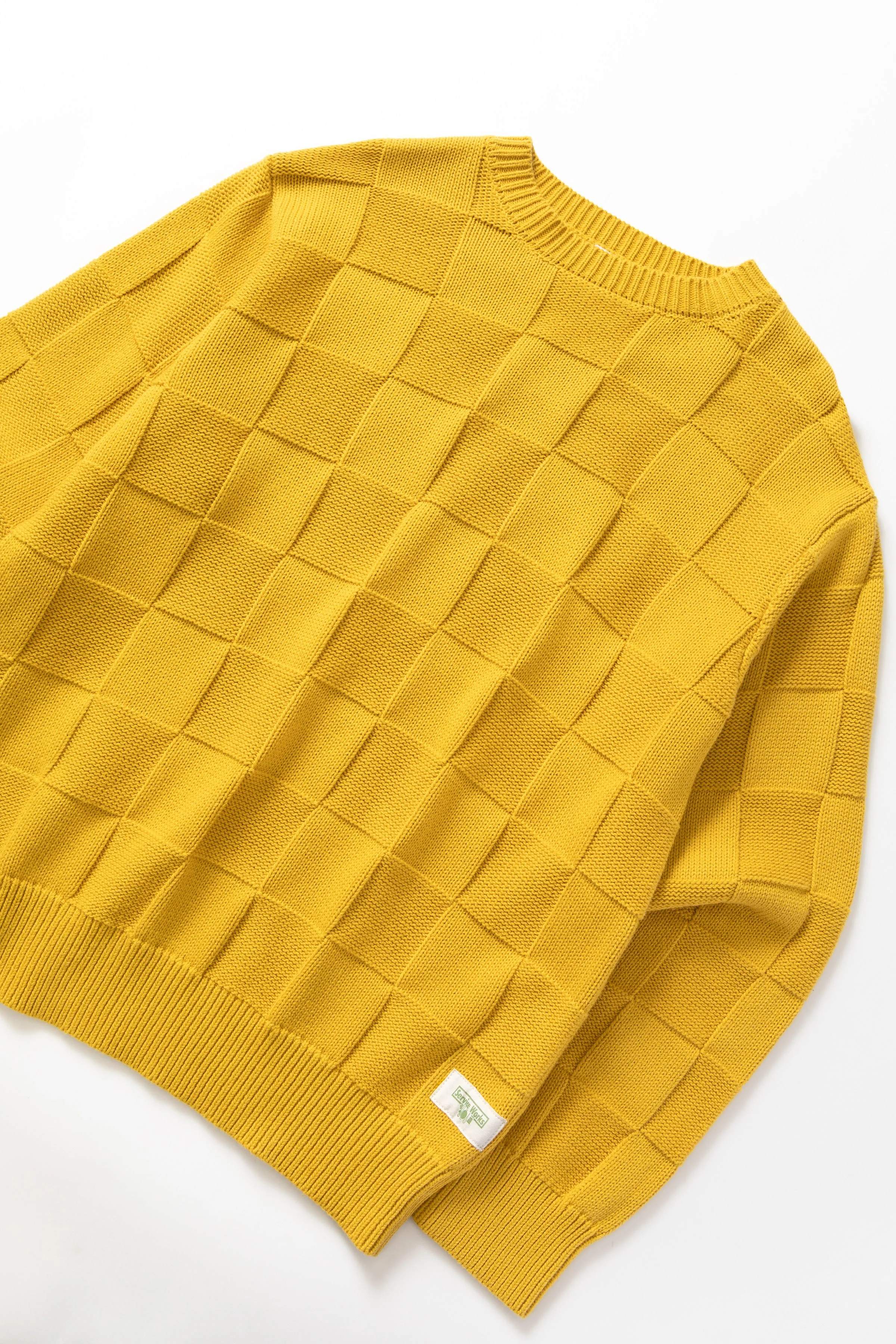 Service Works - Check Knit Crewneck - Ochre - Image 2
