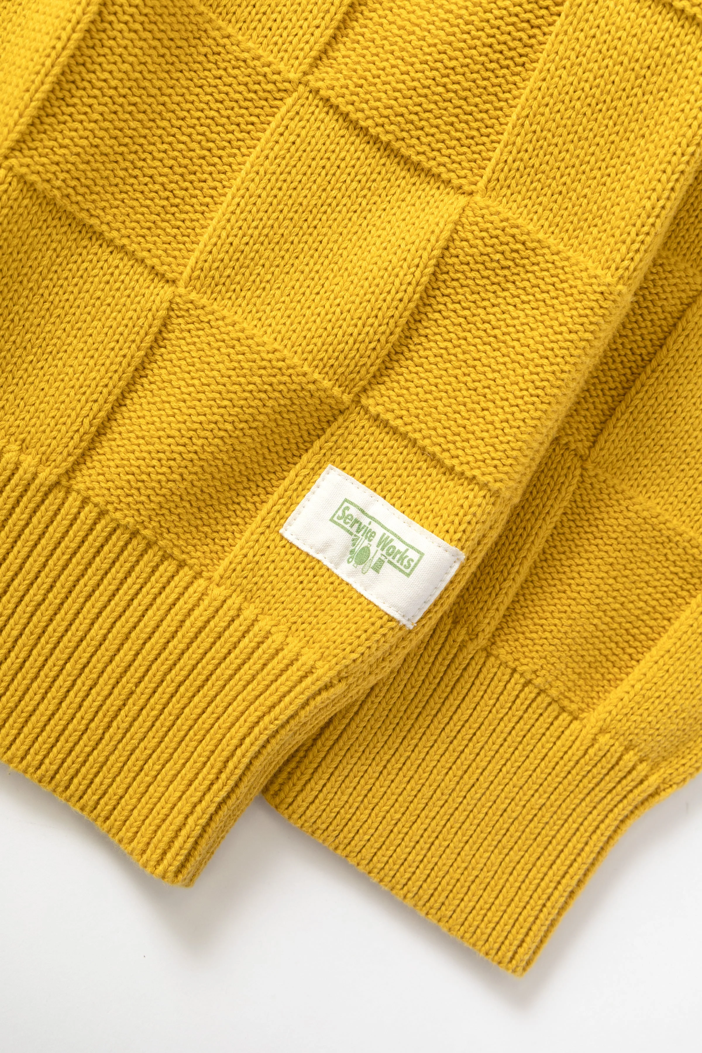 Service Works - Check Knit Crewneck - Ochre - Image 3