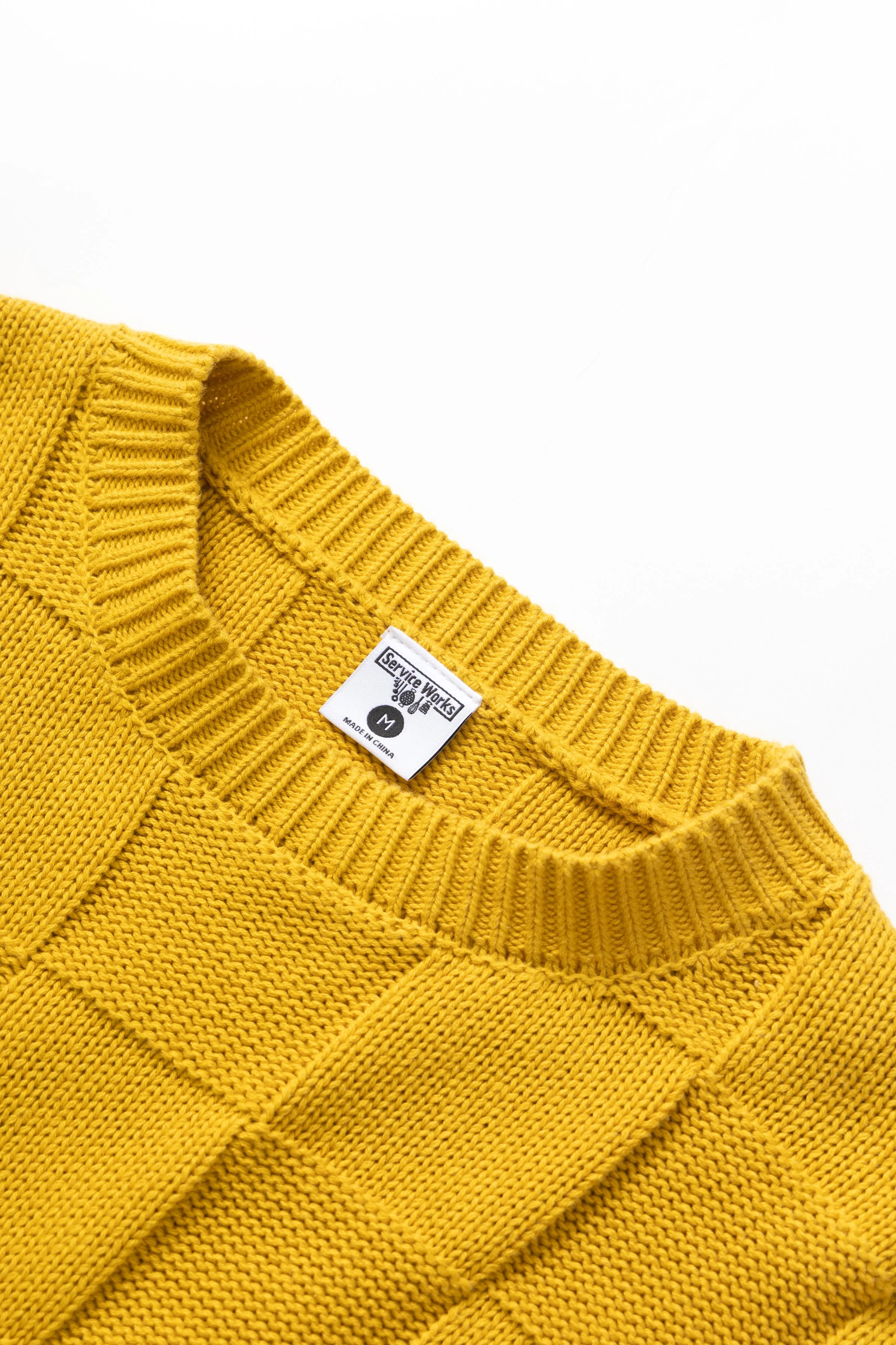 Service Works - Check Knit Crewneck - Ochre - Image 5