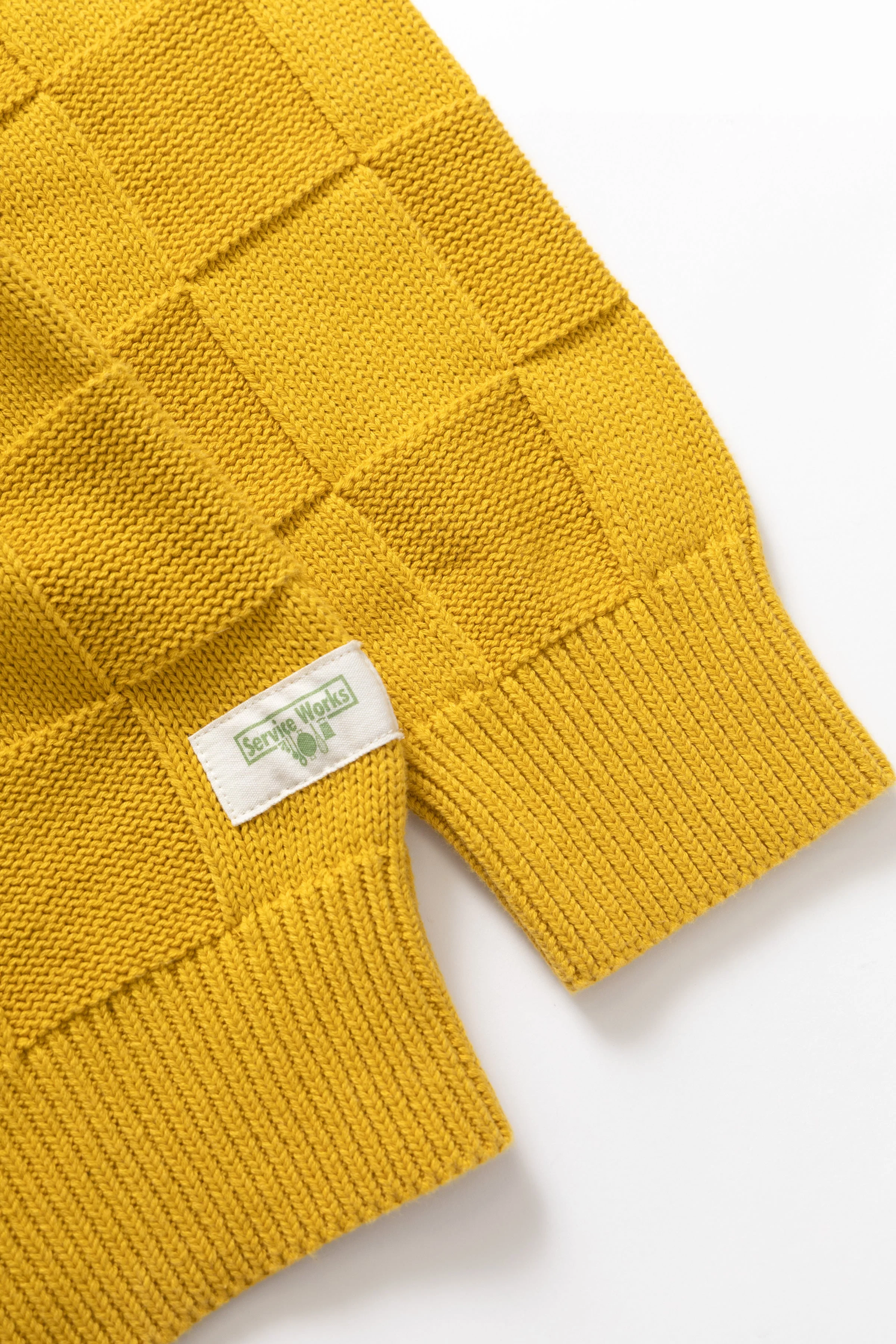 Service Works - Check Knit Crewneck - Ochre - Image 6