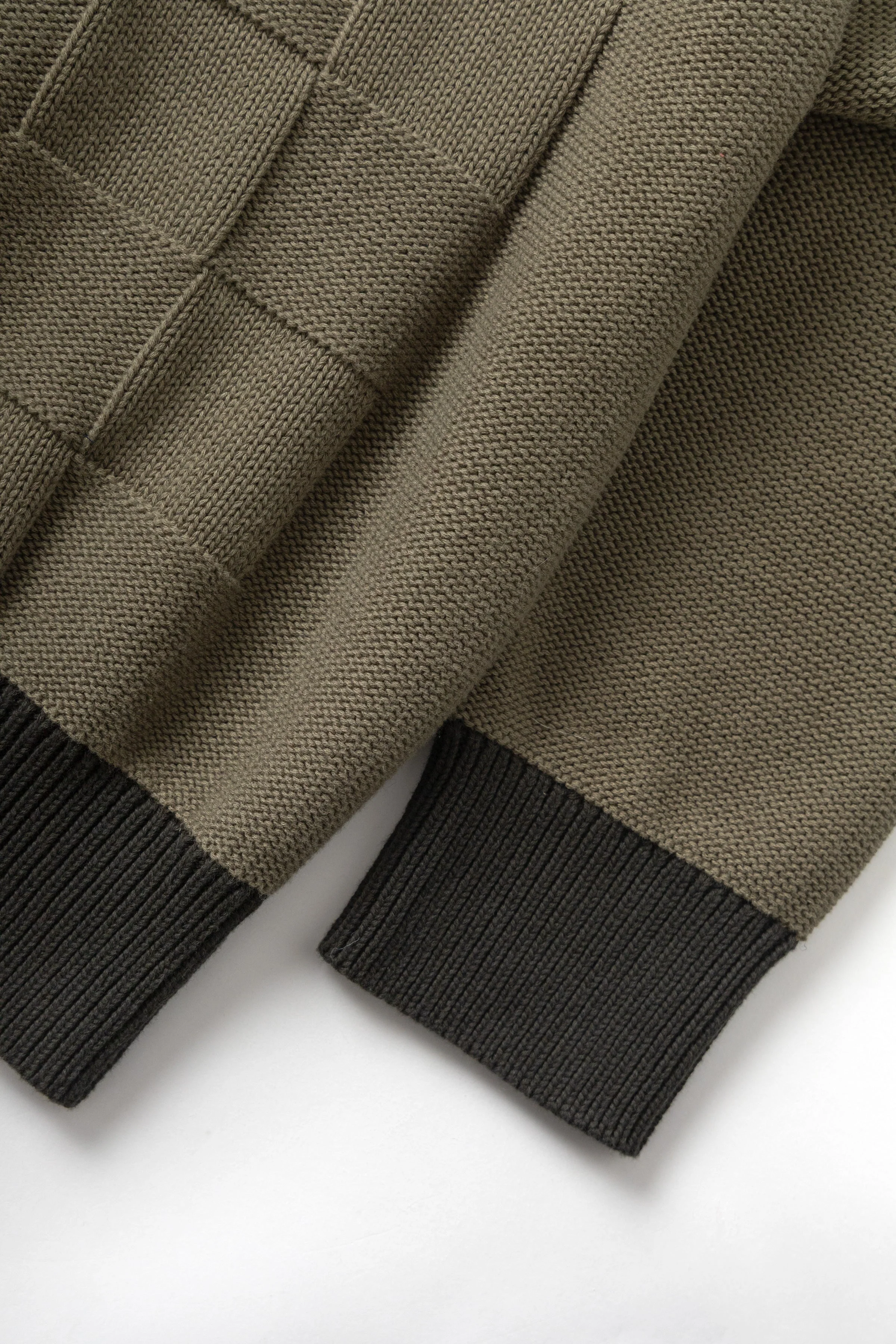 Service Works - Check Panel Cardigan - Olive - Image 5