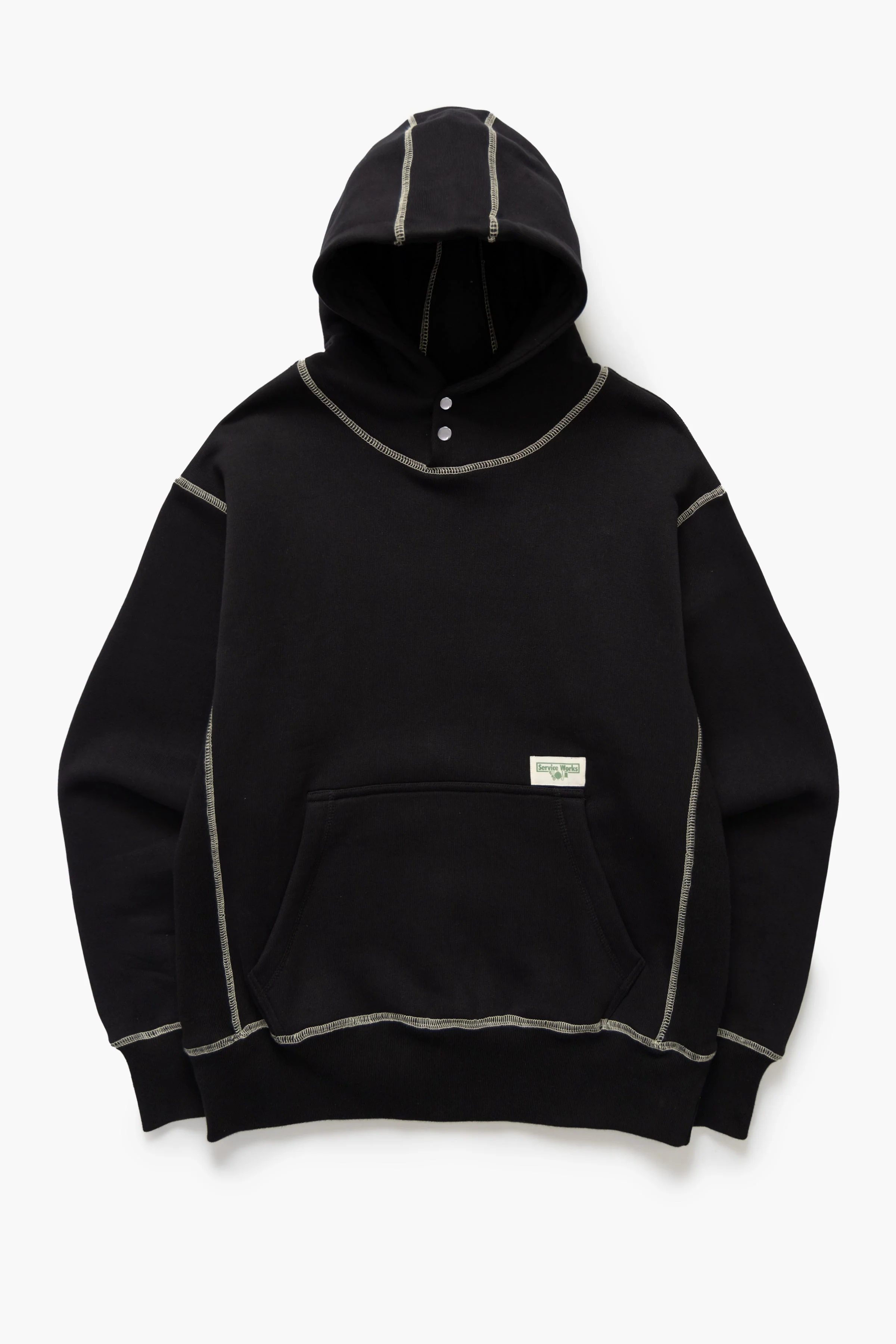 Service Works - Contrast Stitch Hoodie - Black