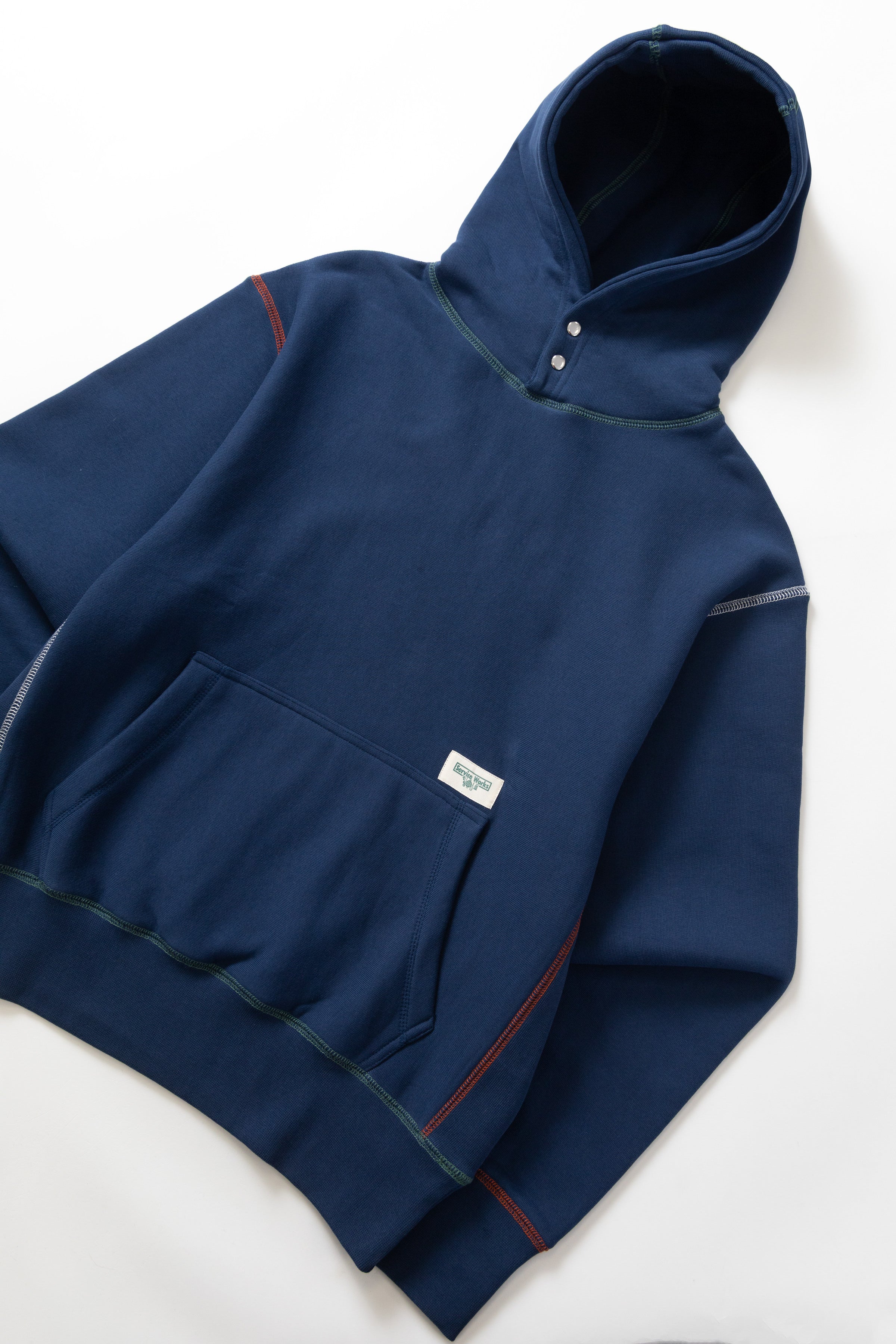 Service Works - Contrast Stitch Hoodie - Navy - Image 2