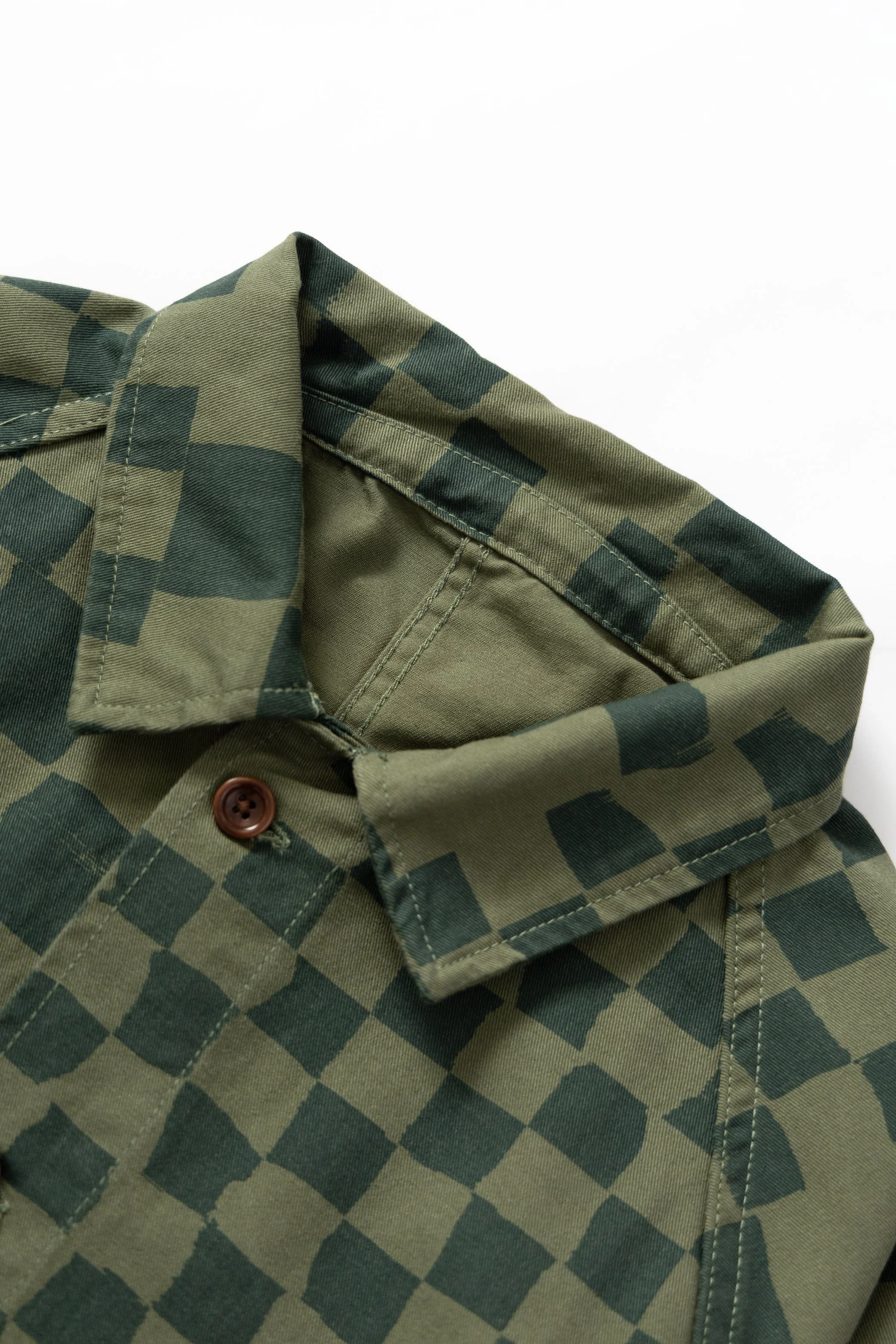Service Works - Drill Printed Front Of House Jacket - Olive Checker - Image 5
