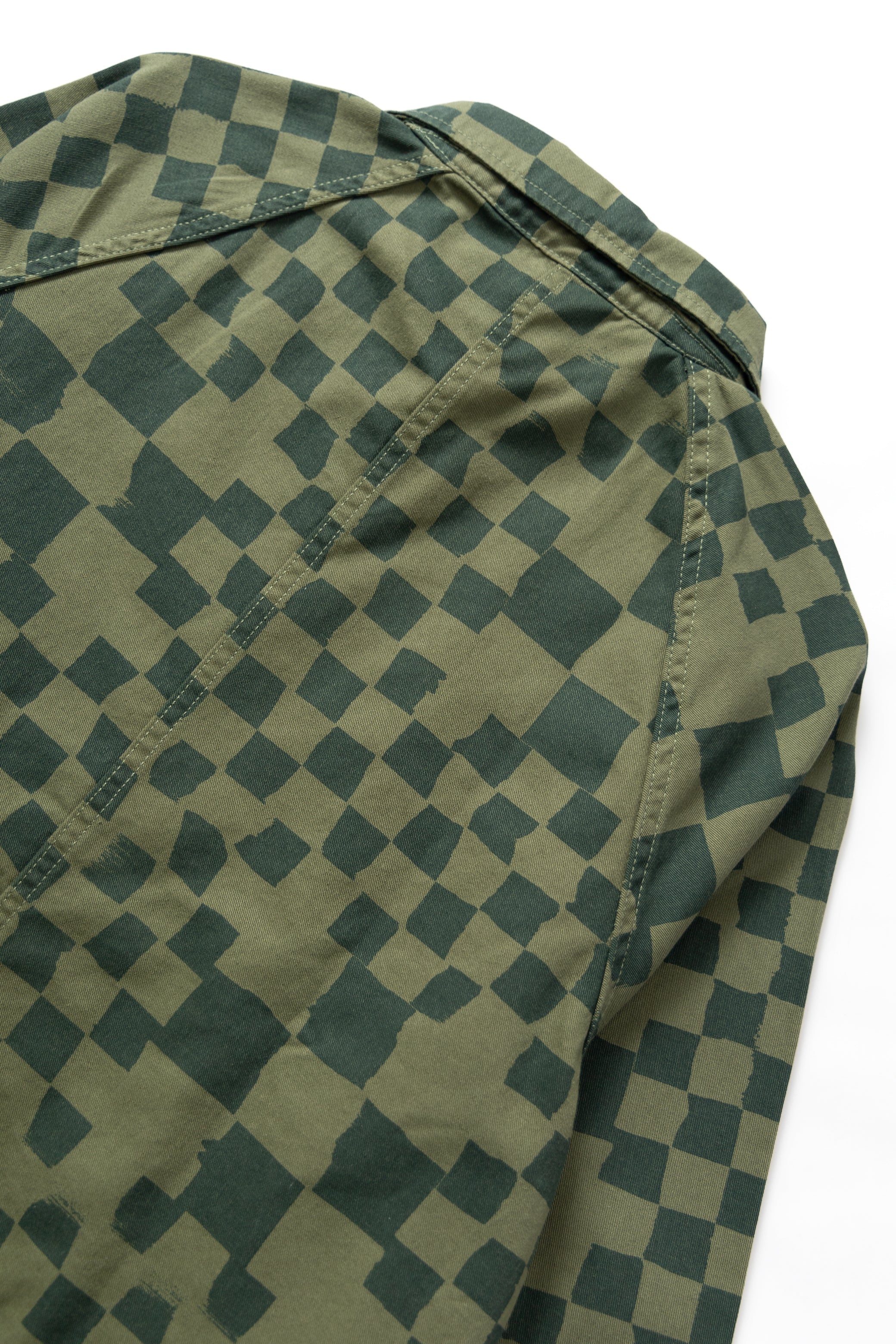 Service Works - Drill Printed Front Of House Jacket - Olive Checker - Image 6