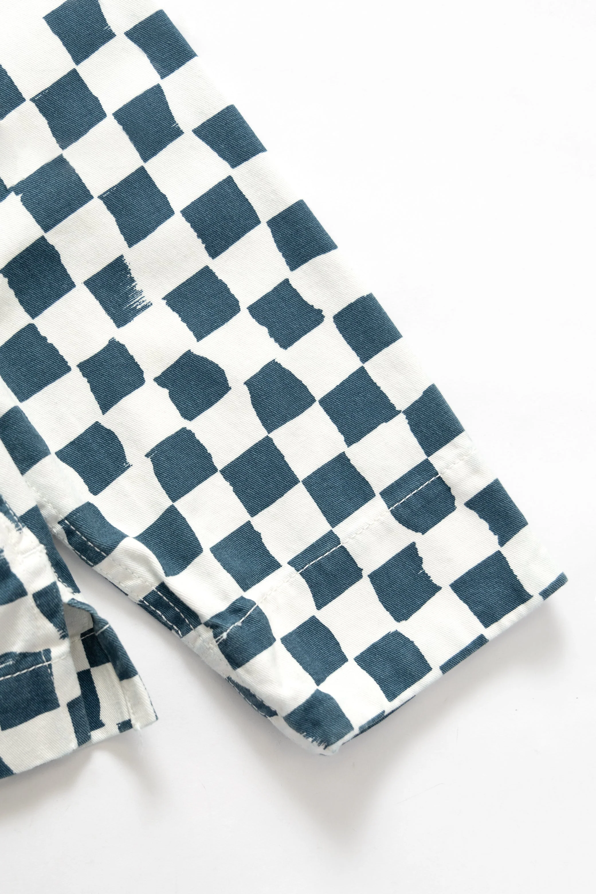 Service Works - Drill Printed Front Of House Jacket - Teal Checker - Image 4