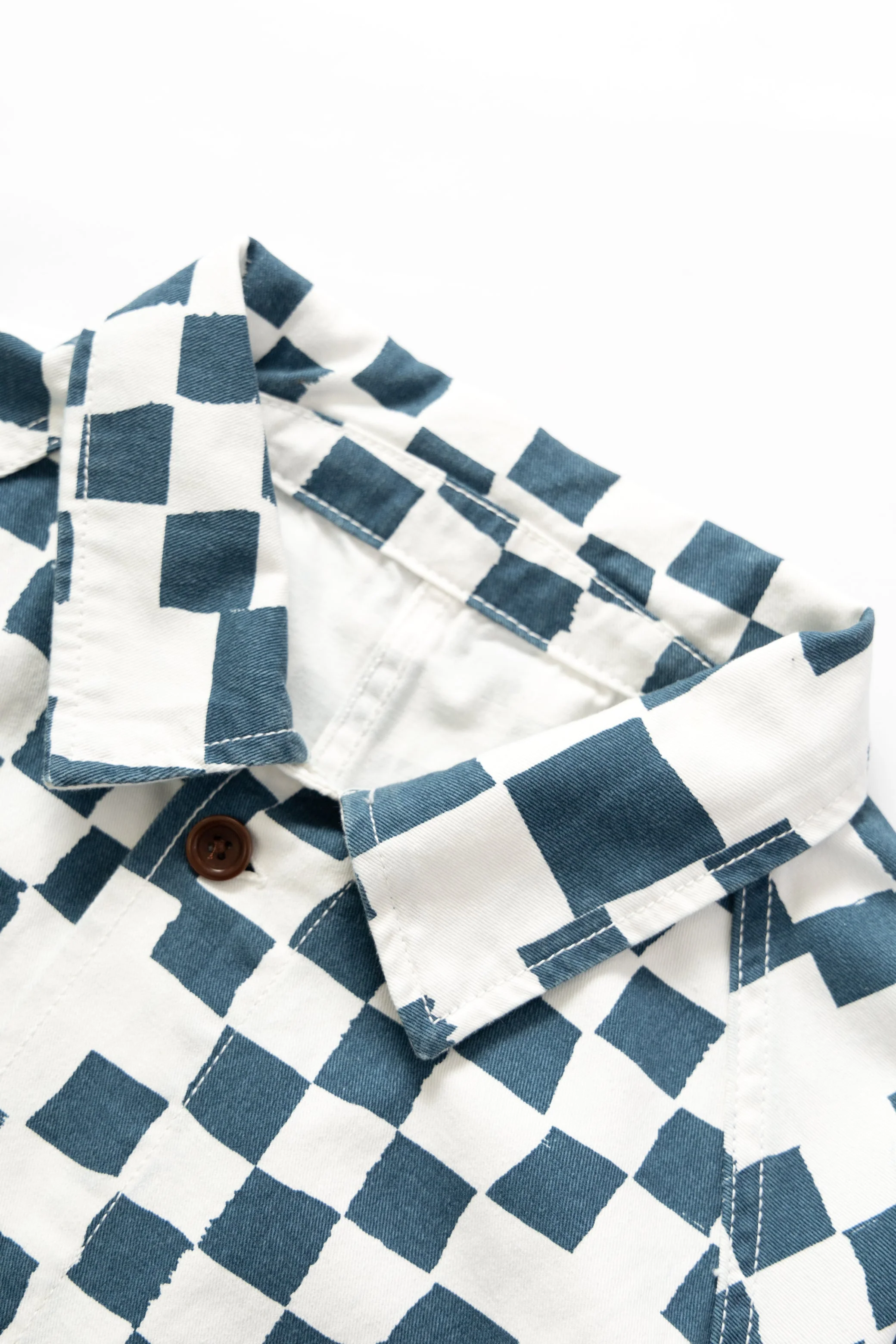 Service Works - Drill Printed Front Of House Jacket - Teal Checker - Image 6
