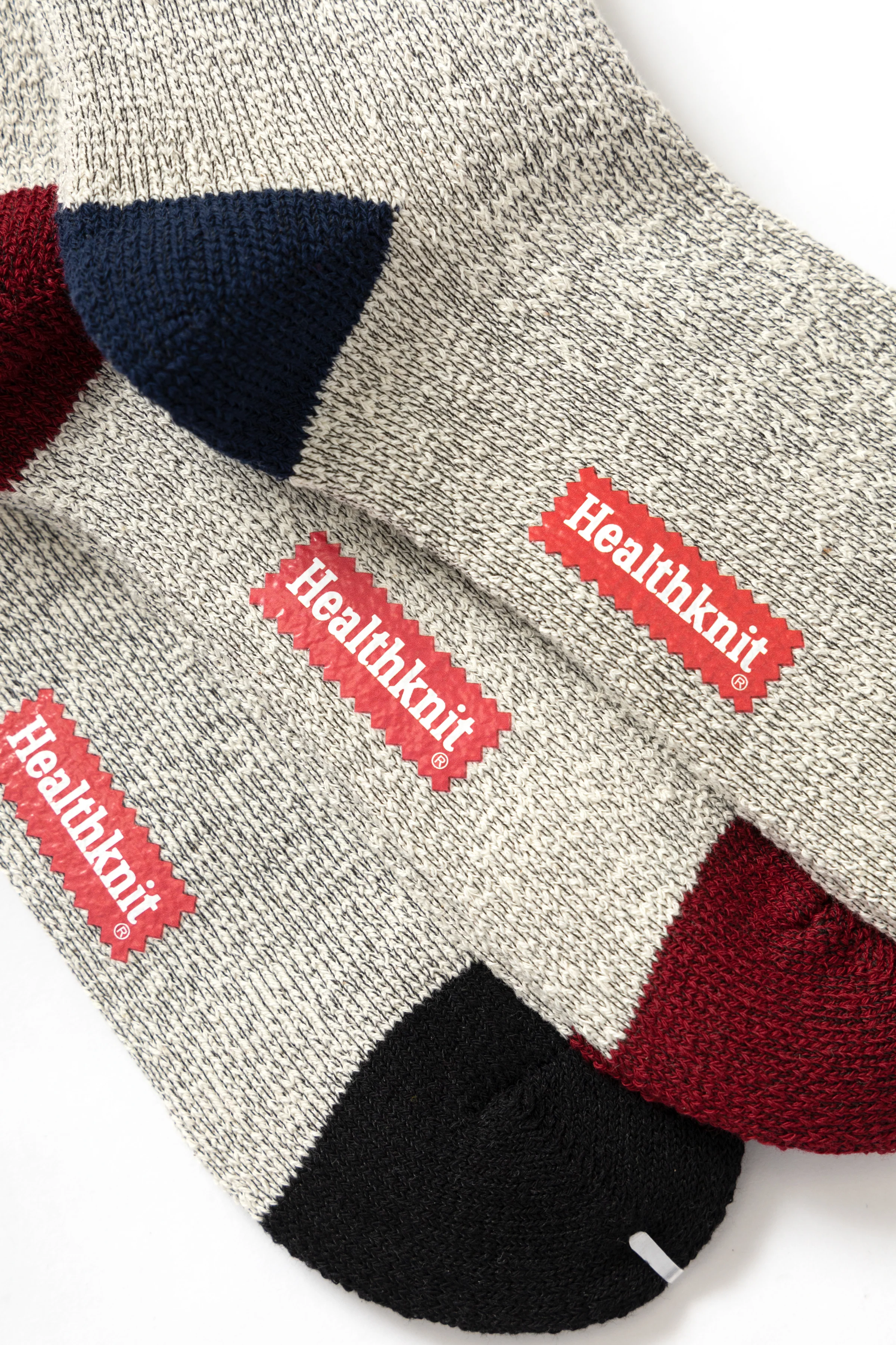 Healthknit - 3 Pack Crew Socks - Grey Multi Stripe - Image 5