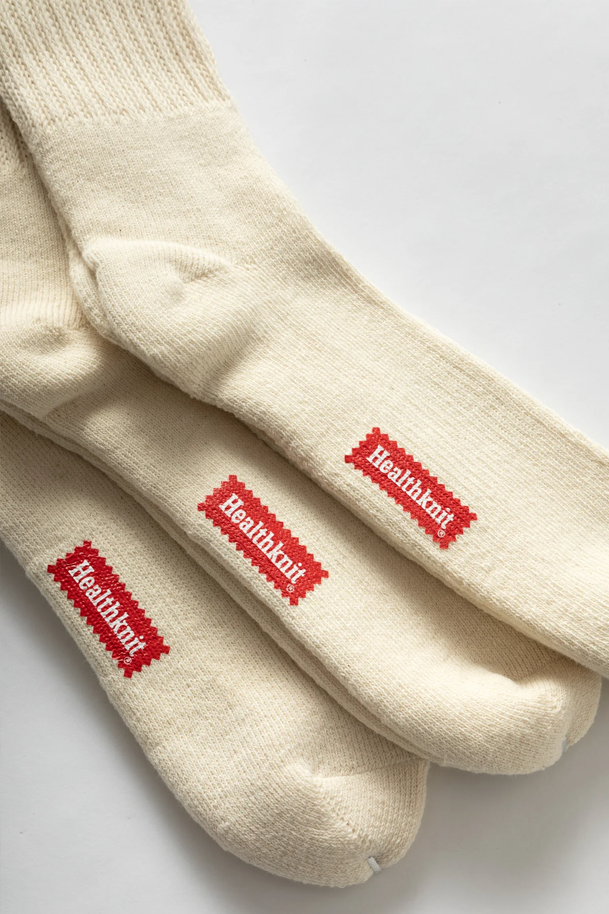 Healthknit - 3 Pack Crew Socks - Off-White Multi Stripe - Image 5