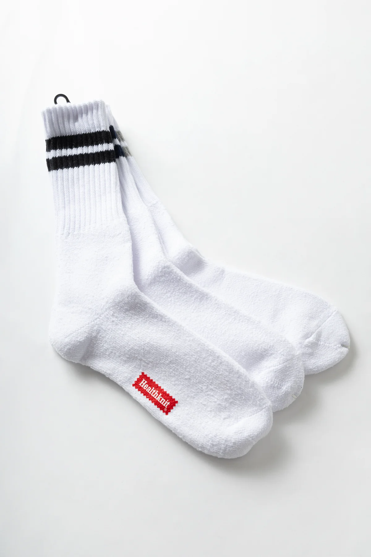 Healthknit - 3 Pack Crew Socks - White Classic Stripe - Image 3