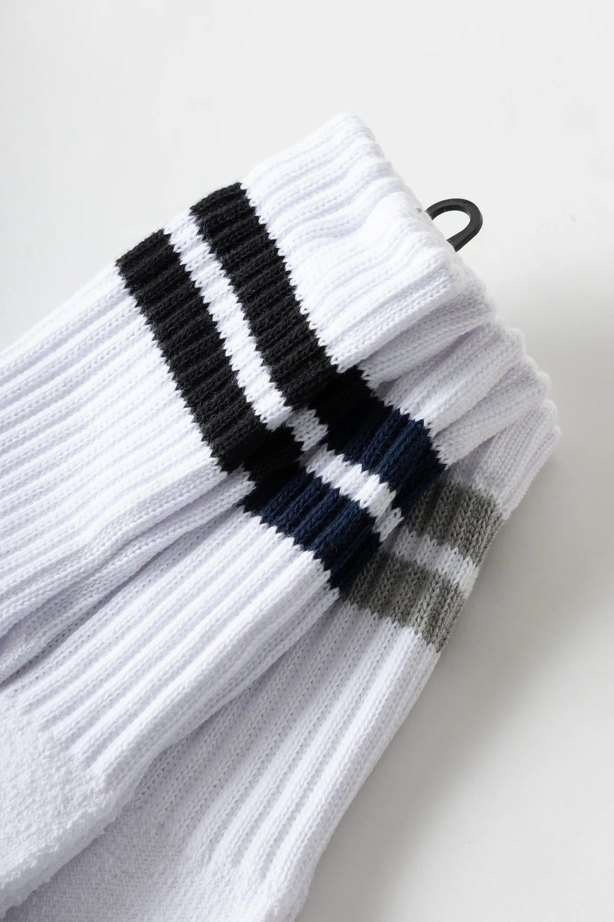Healthknit - 3 Pack Crew Socks - White Classic Stripe - Image 4