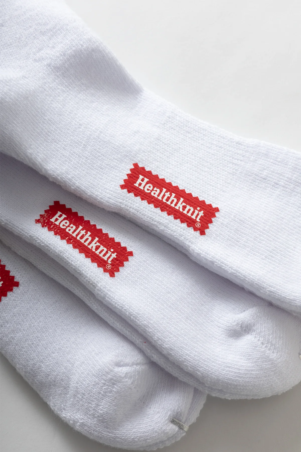 Healthknit - 3 Pack Crew Socks - White Classic Stripe - Image 5