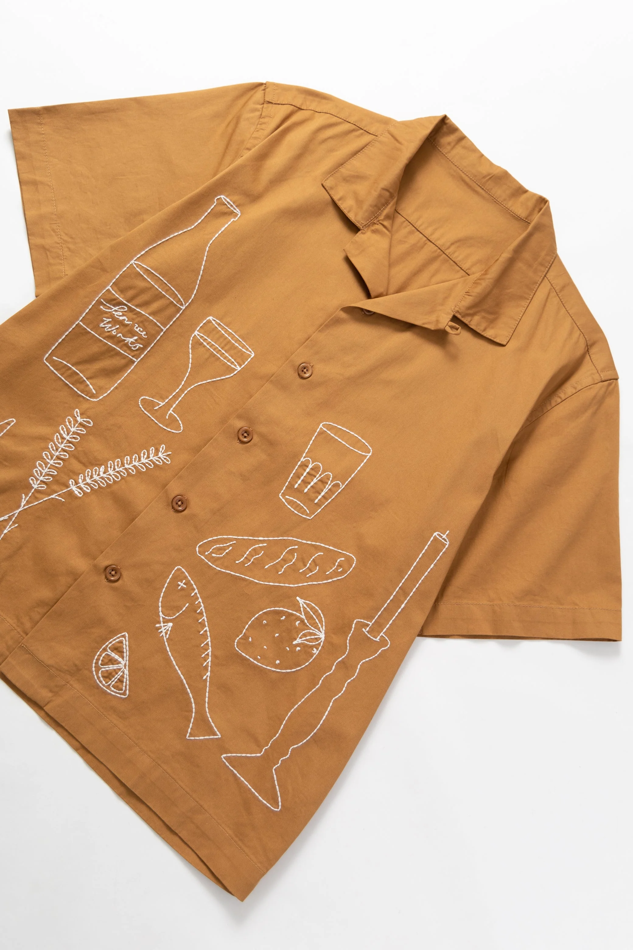 Service Works - Light Twill Picnic Short Sleeve Shirt - Burnt Sugar - Image 2