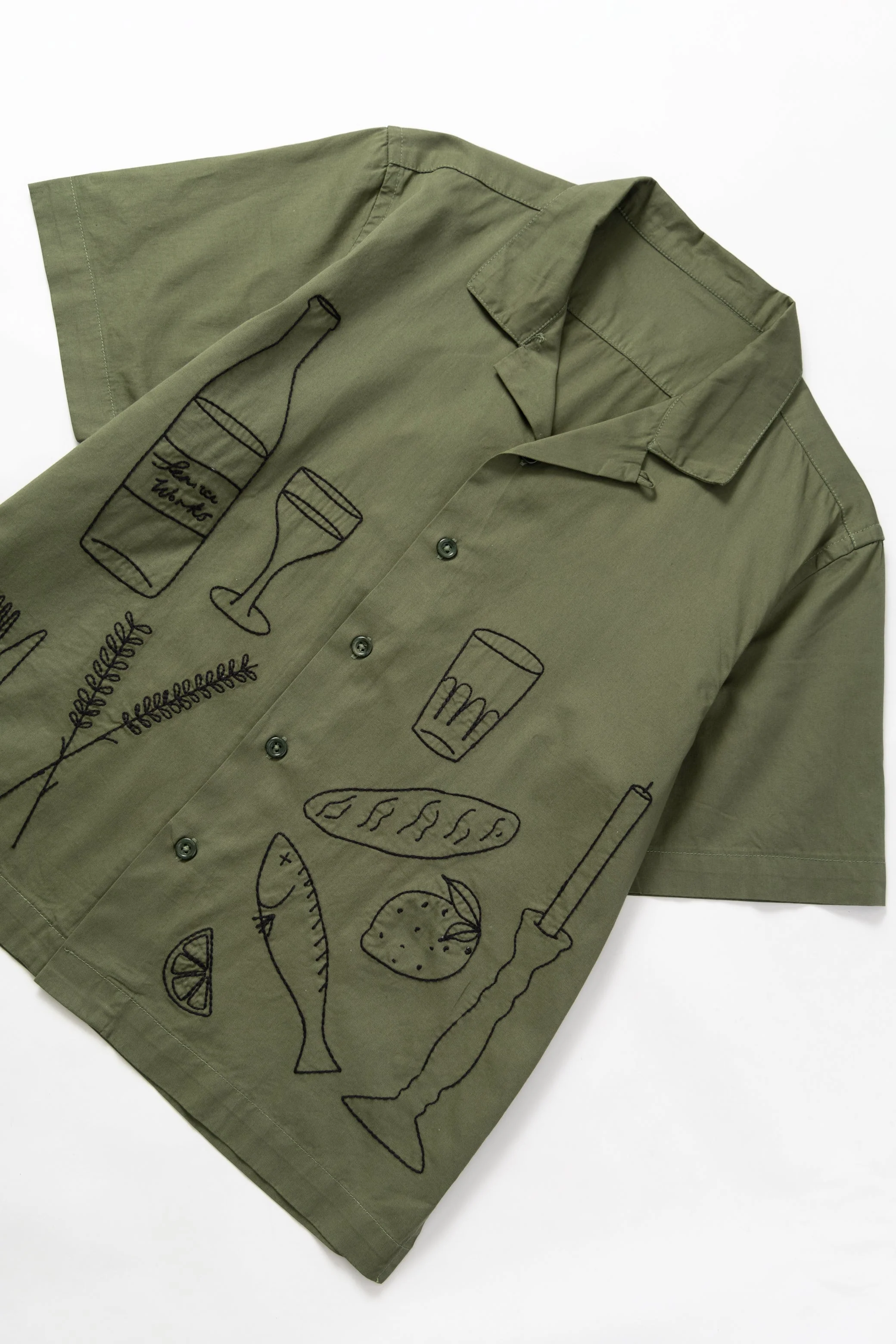Service Works - Light Twill Picnic Short Sleeve Shirt - Olive - Image 2