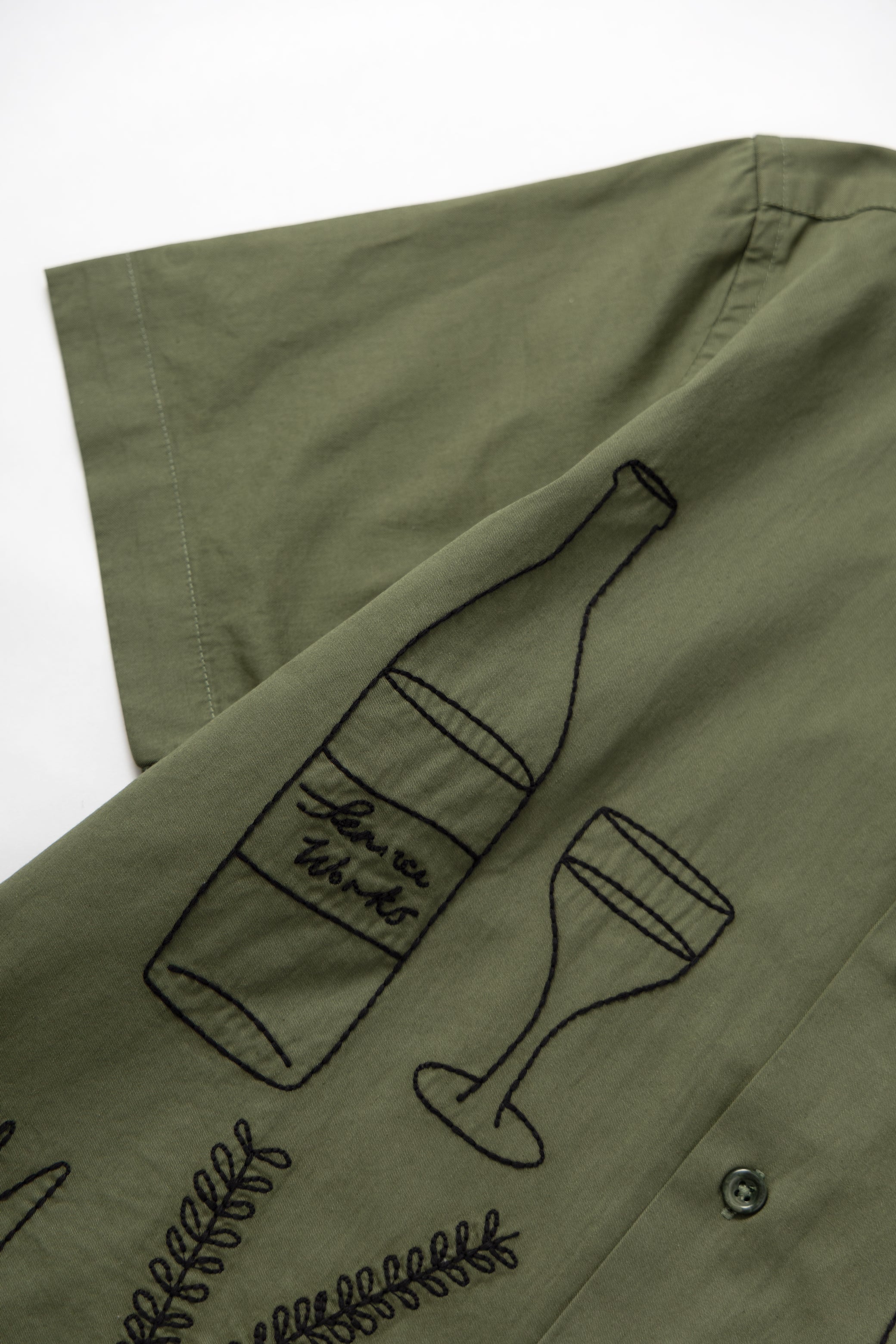 Service Works - Light Twill Picnic Short Sleeve Shirt - Olive - Image 5