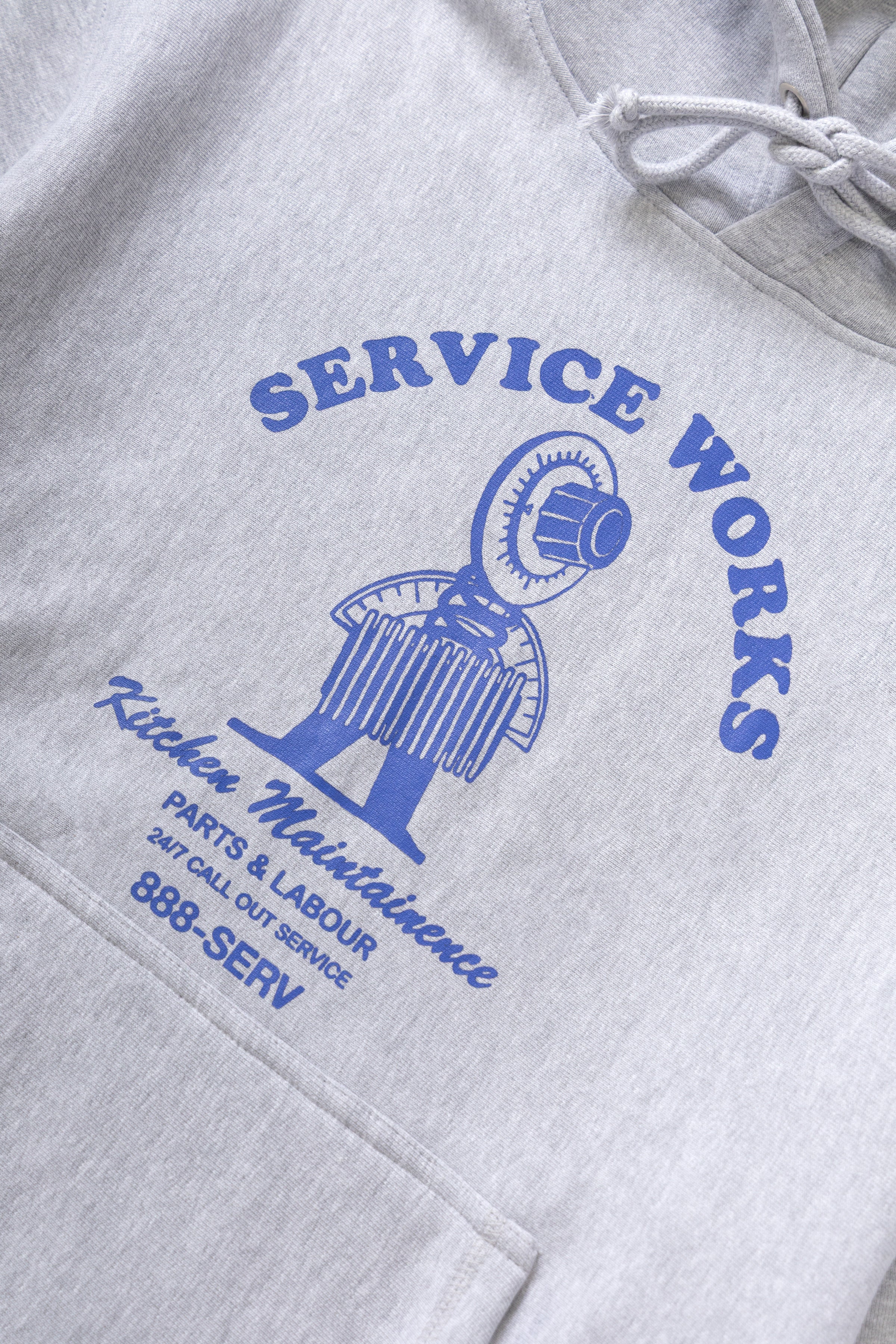 Service Works - Maintainence Hoodie - Heather Grey - Image 3
