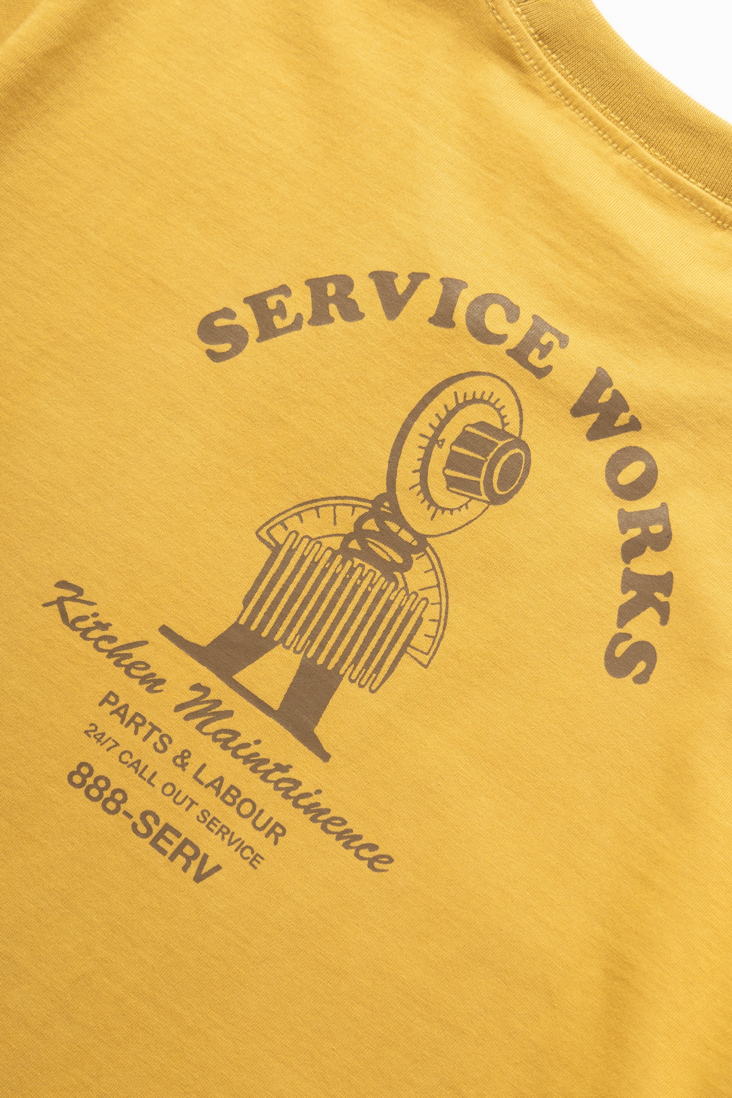 Service Works - Maintainence Tee - Mustard - Image 6
