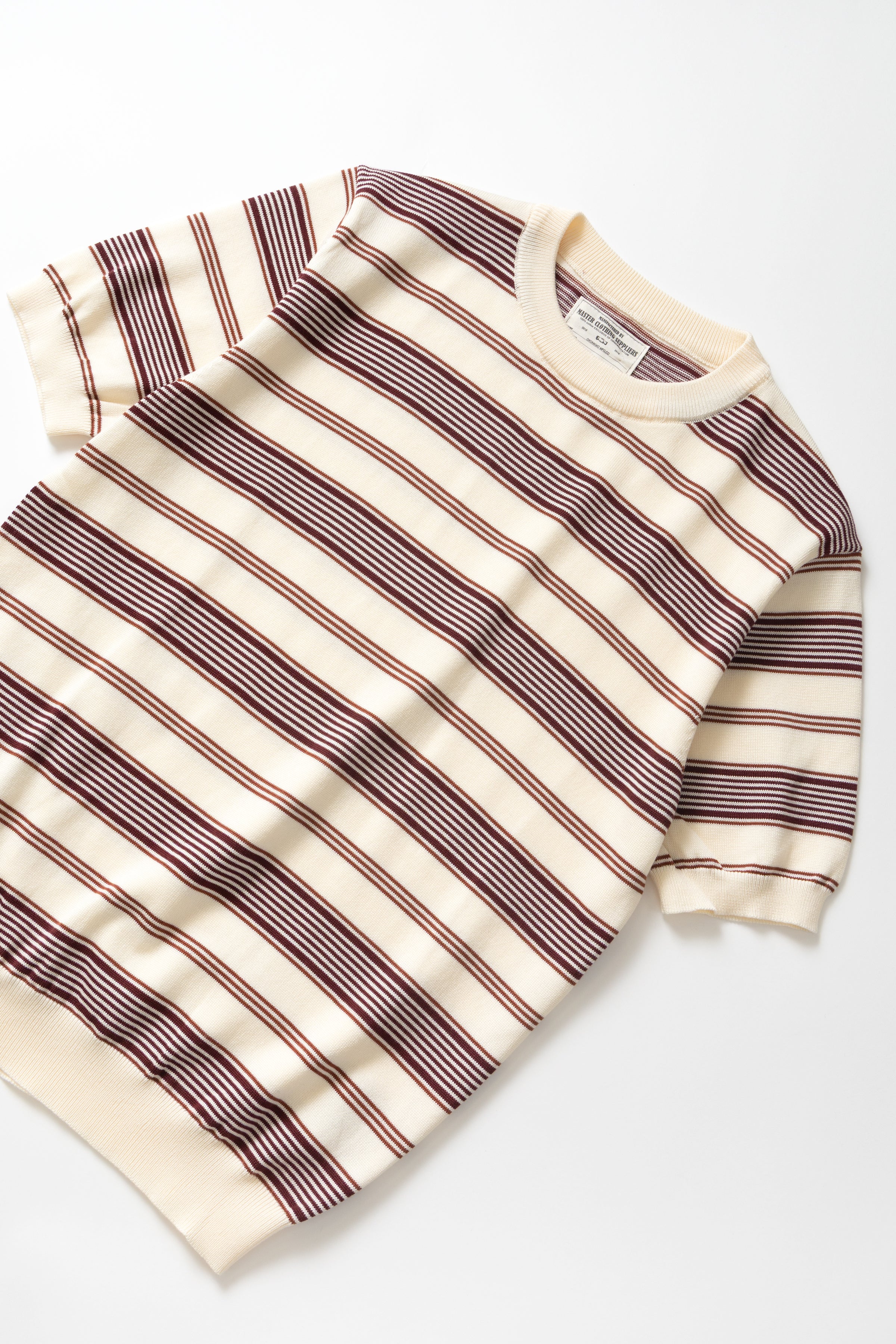 Okonkwo MFG - 50's Knitted Striped Shirt - Off White - Image 3