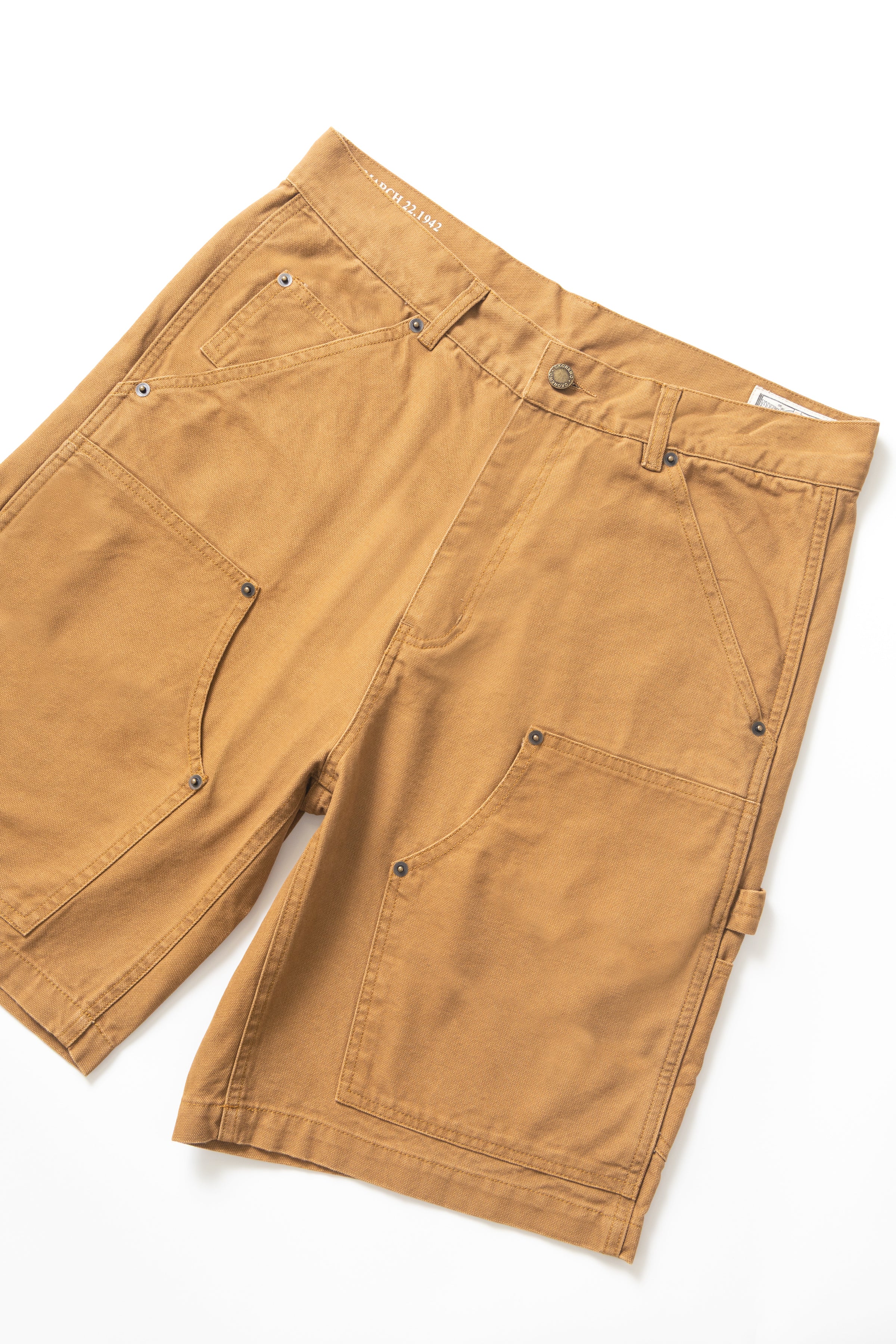 Okonkwo MFG - Aged Canvas Carpenter Shorts - Brown - Image 3