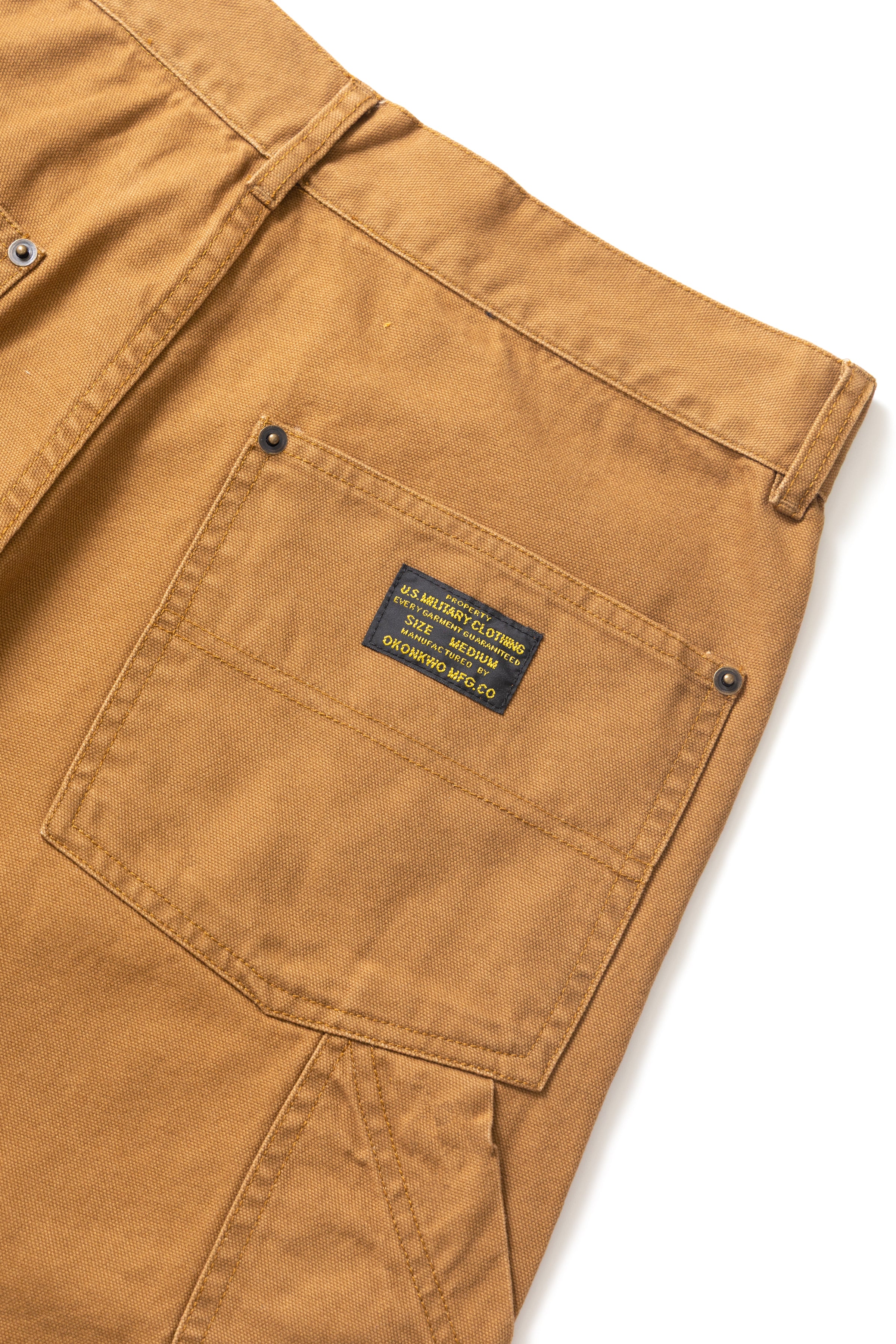 Okonkwo MFG - Aged Canvas Carpenter Shorts - Brown - Image 6