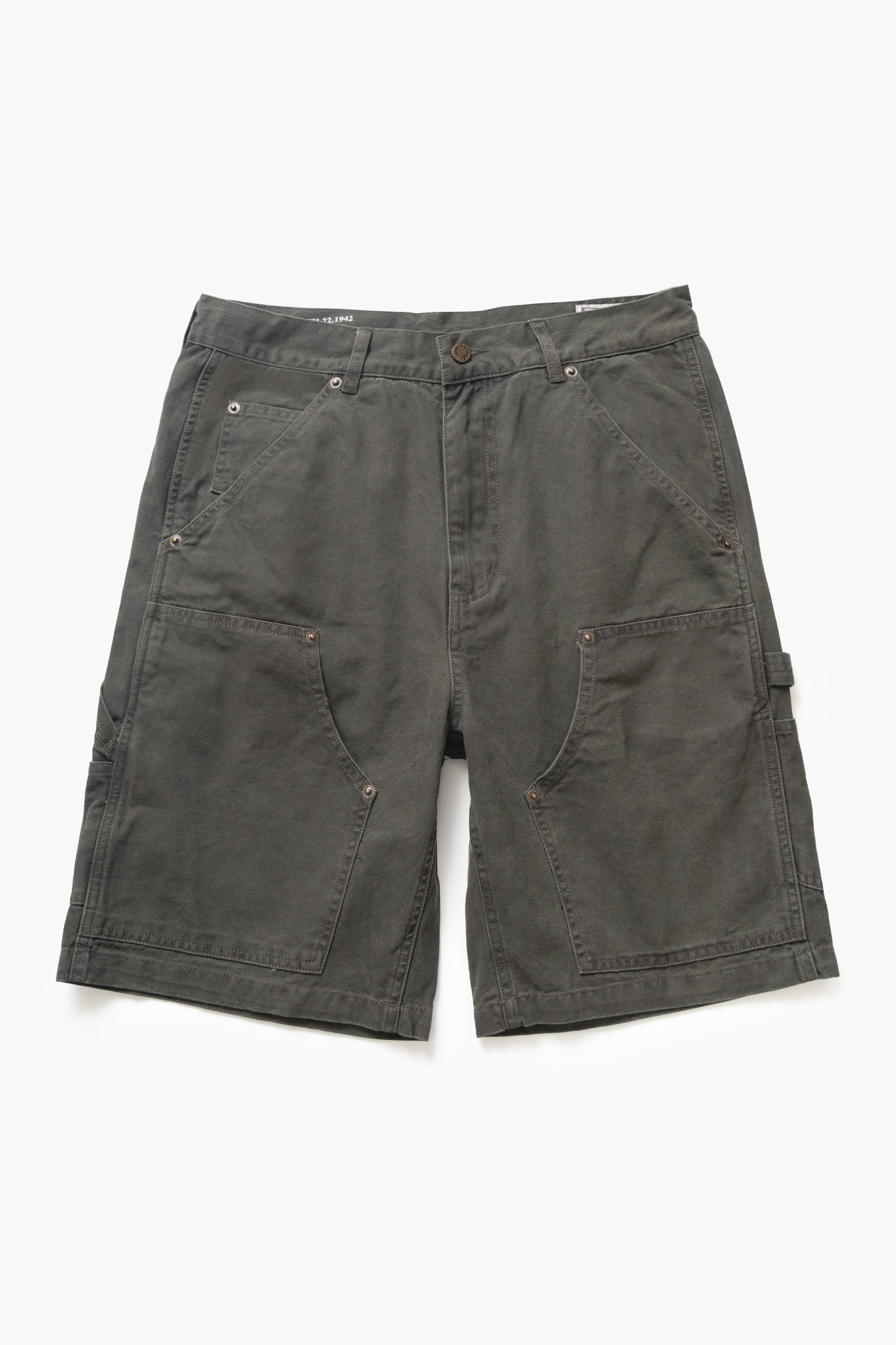 Okonkwo MFG - Aged Canvas Carpenter Shorts - Moss Green