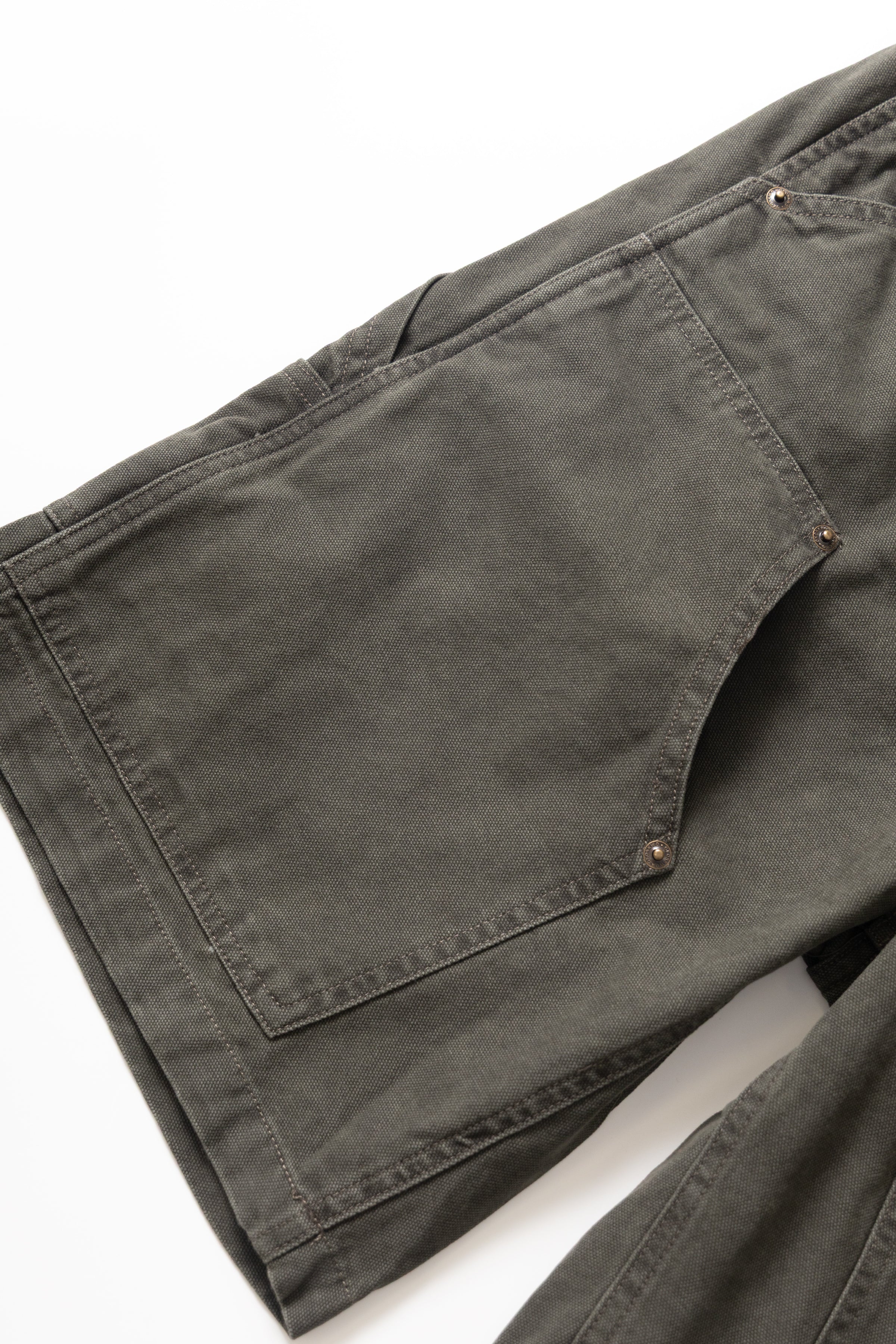 Okonkwo MFG - Aged Canvas Carpenter Shorts - Moss Green - Image 2