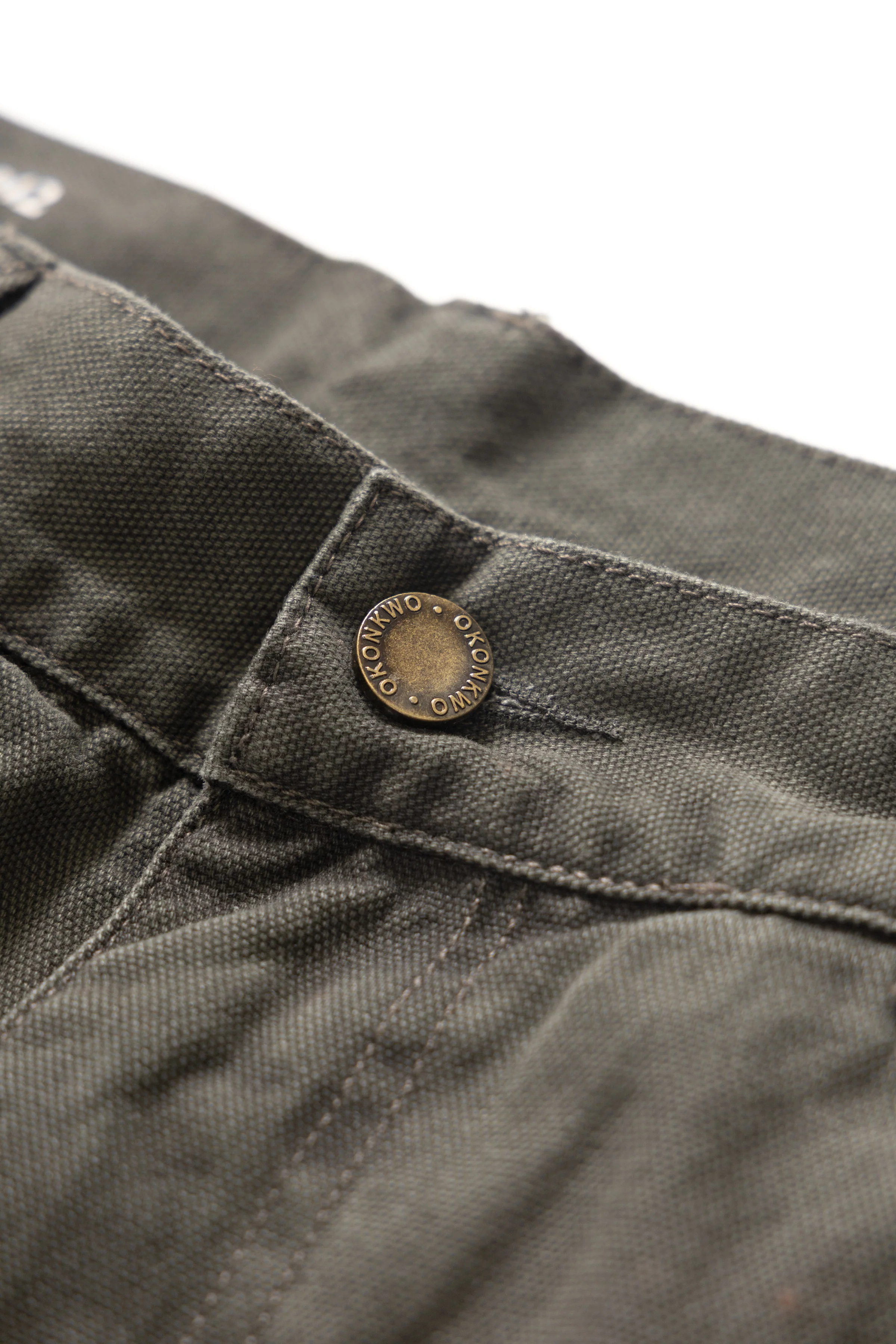 Okonkwo MFG - Aged Canvas Carpenter Shorts - Moss Green - Image 4