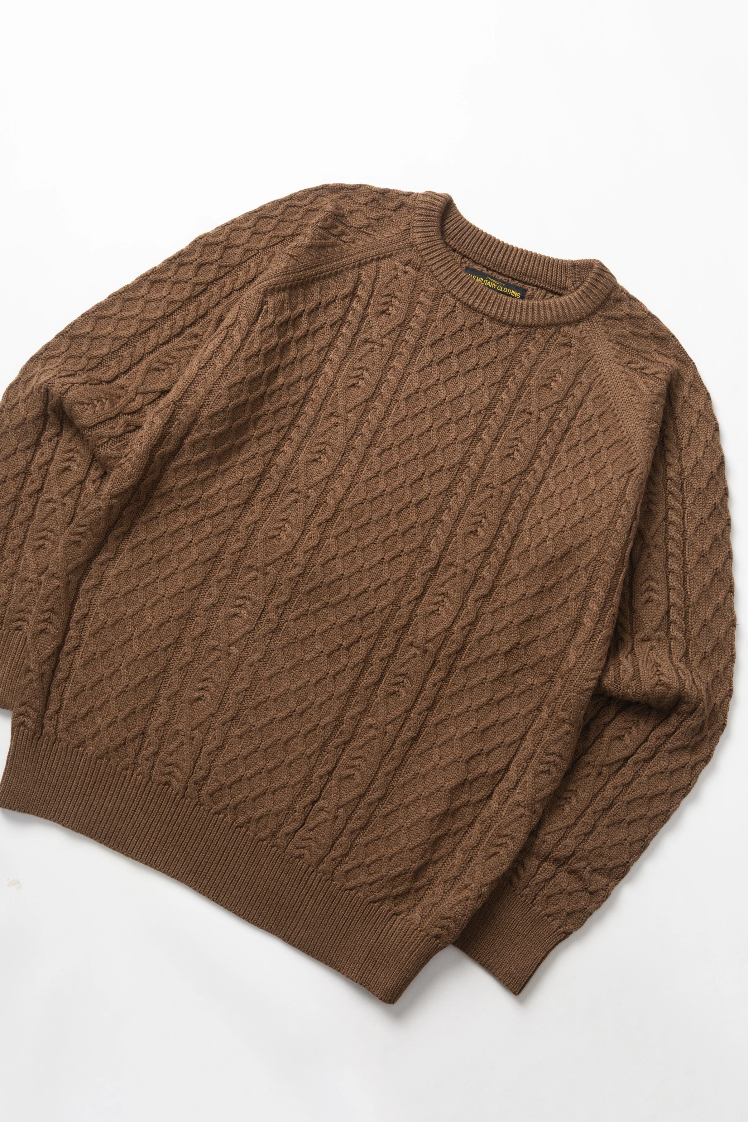 Okonkwo MFG - Cable Knit Sweater - Brown - Image 3
