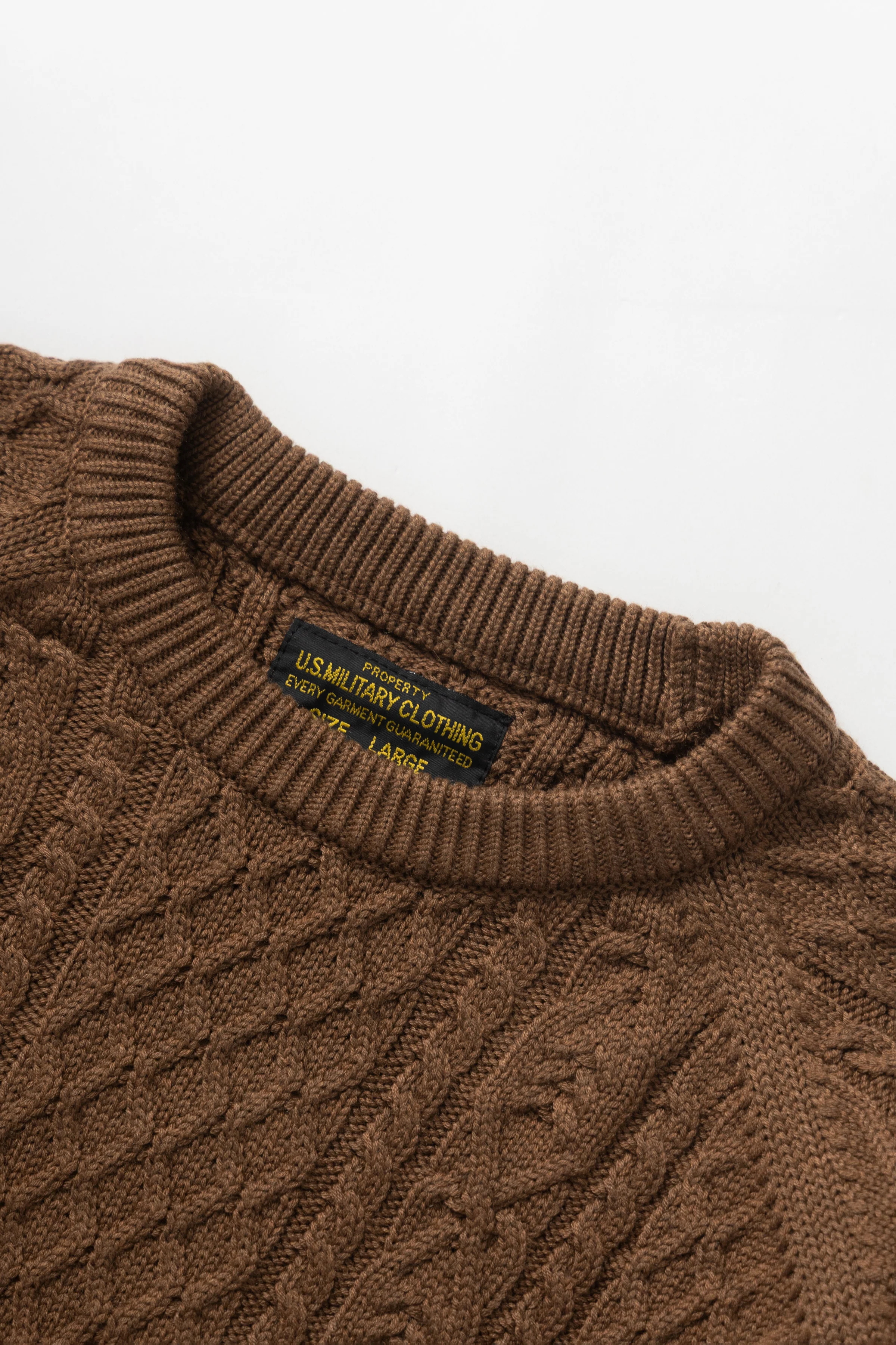 Okonkwo MFG - Cable Knit Sweater - Brown - Image 4