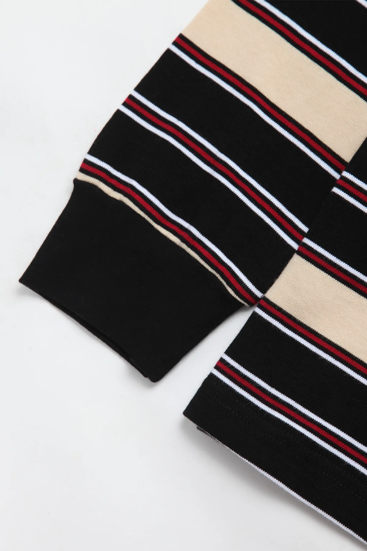 Okonkwo MFG - Long Sleeve Striped Tee - Black/Tan - Image 4